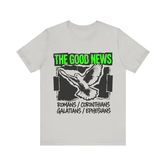 The Good News Dove Tee Christian Bible Shirt (Romans, Corinthians, Galatians, Ephesians)