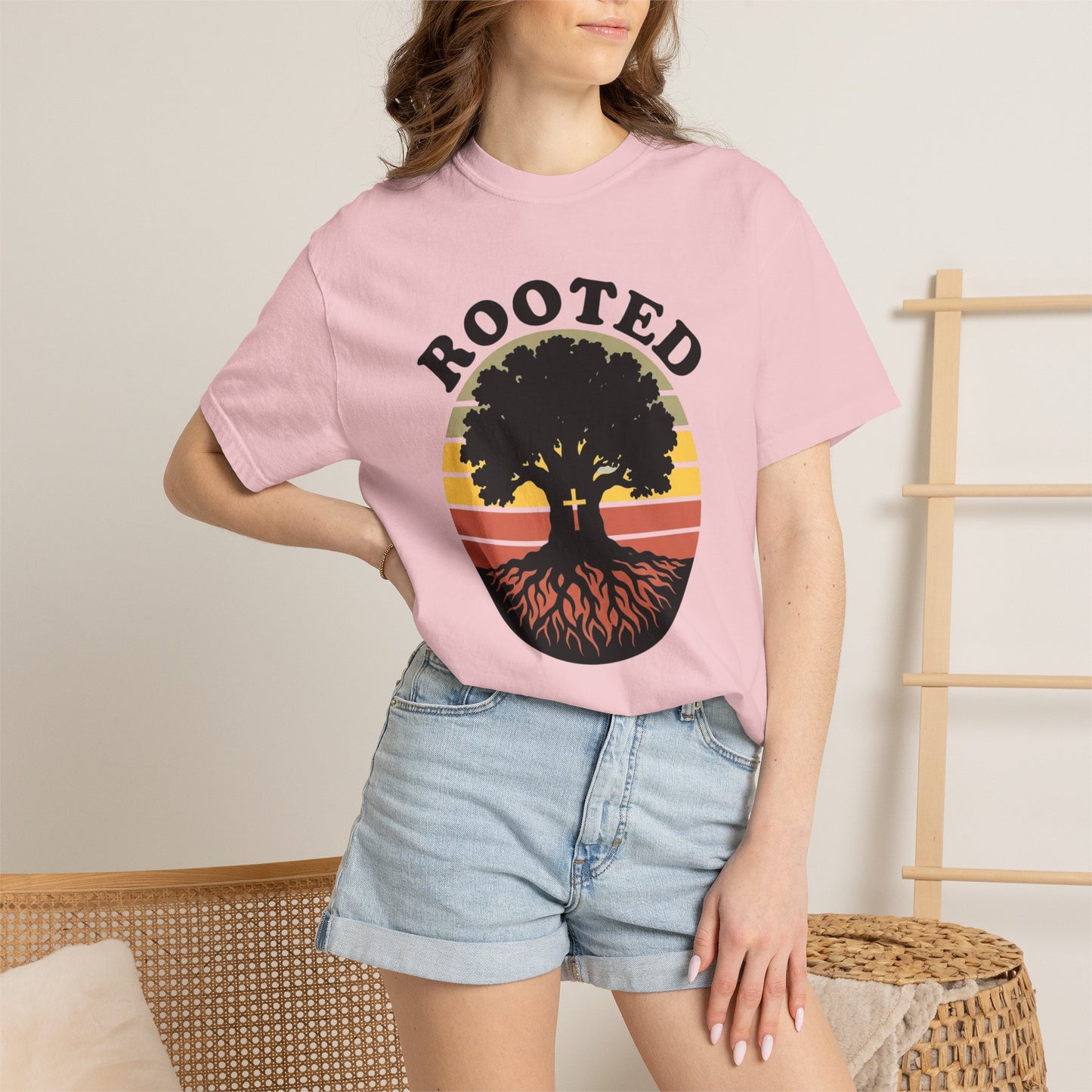 Rooted Tree Retro Sunset T-Shirt