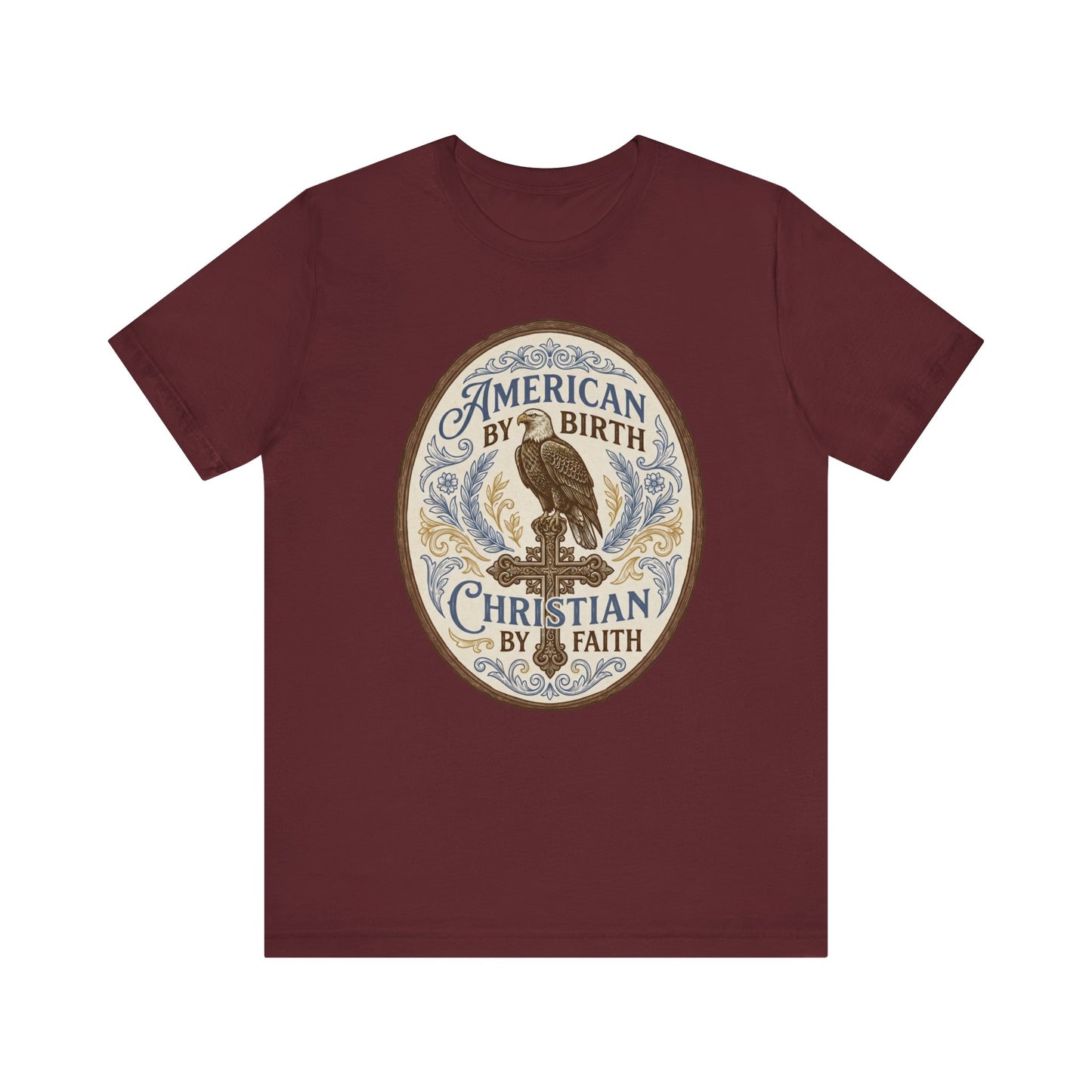 American by Birth, Christian by Faith Vintage Eagle T-Shirt