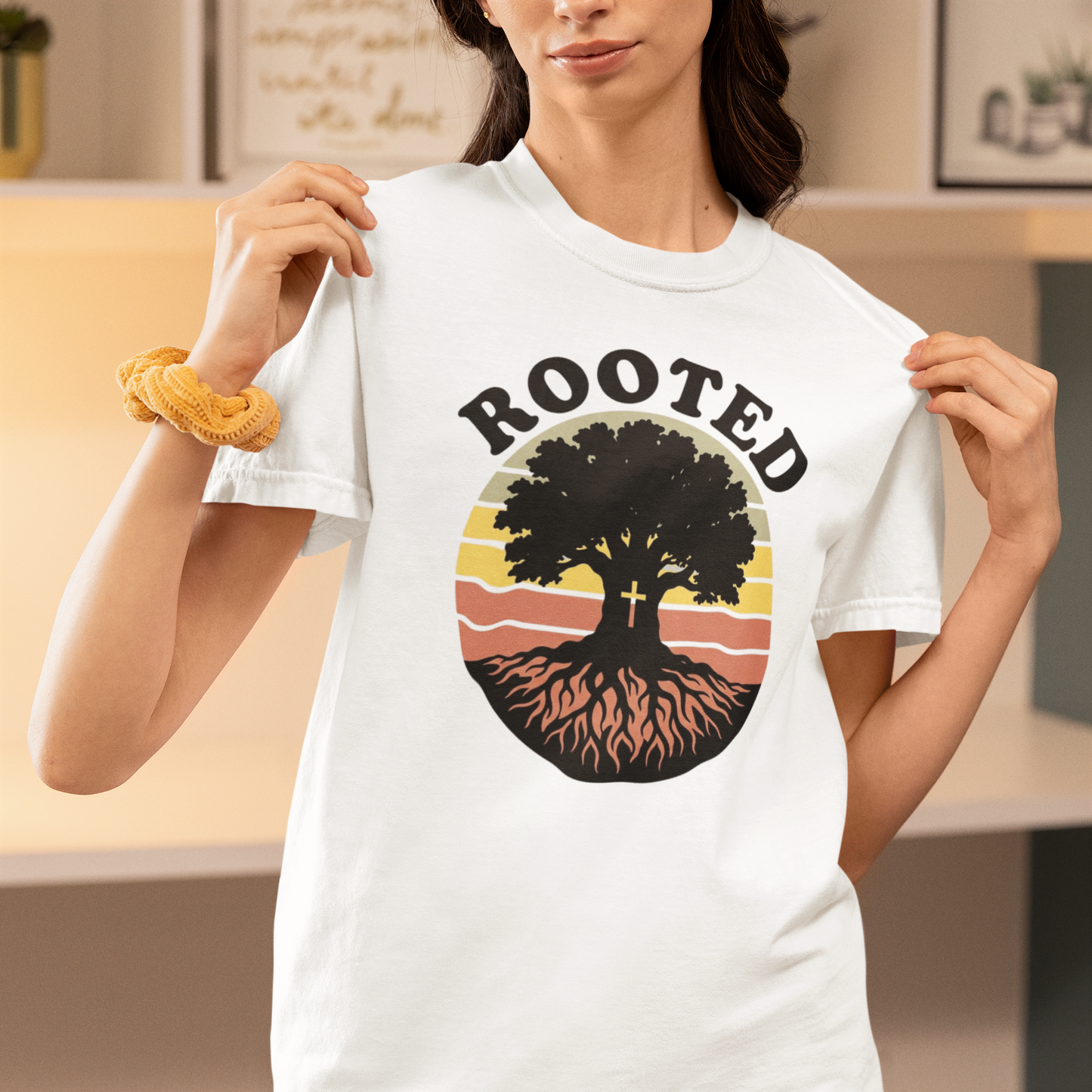 Rooted Tree Retro Sunset T-Shirt