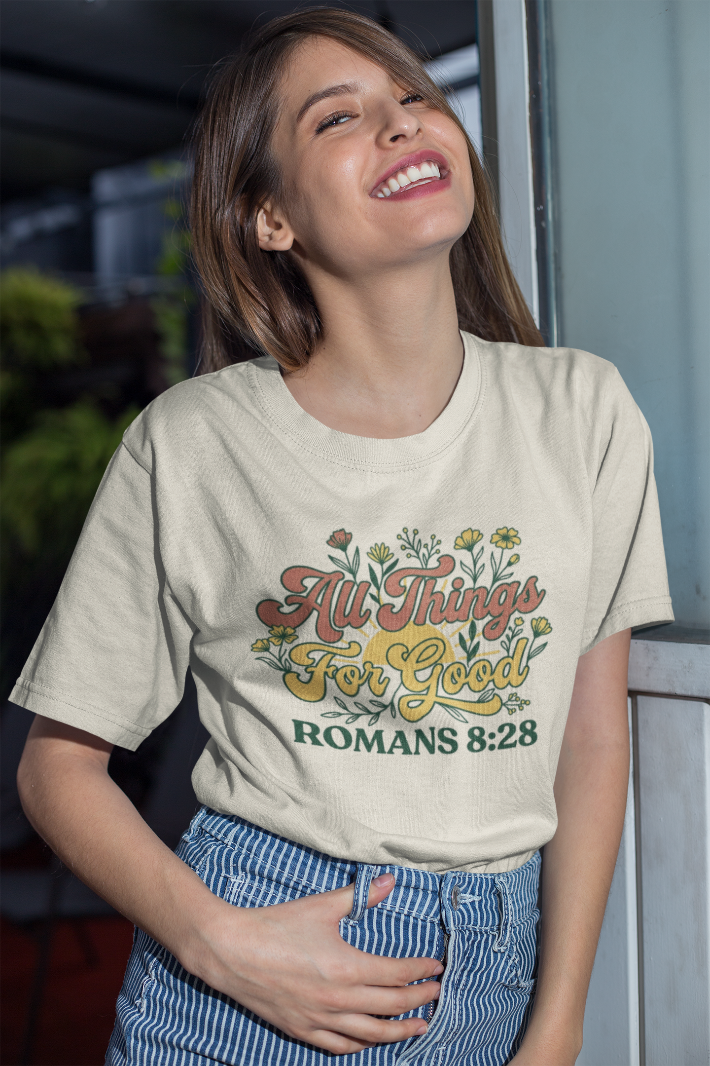 All Things For Good Romans 8:28 Floral T-Shirt