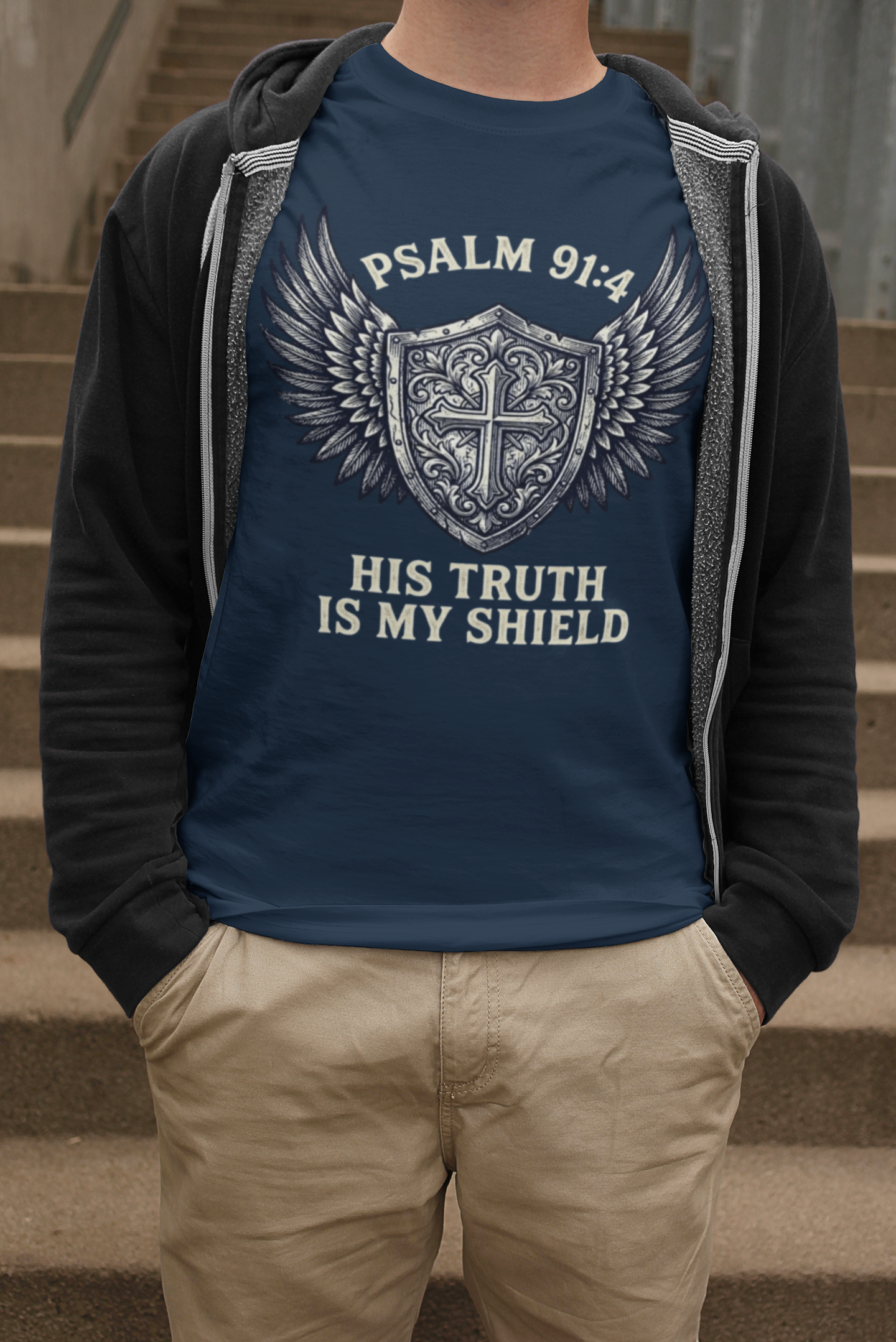 His Truth Is My Shield Psalm 91:4 Shield T-Shirt