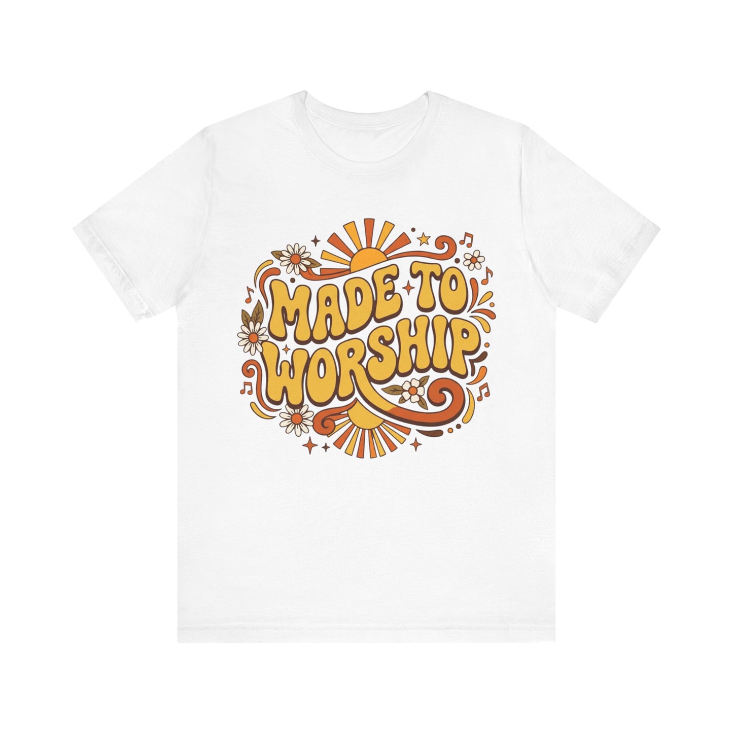 Made To Worship T‑Shirt — Retro Christian Praise Tee