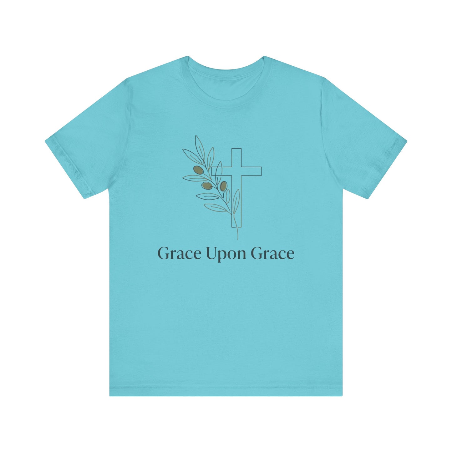 Grace Upon Grace Cross T-Shirt — Christian Faith Floral Tee