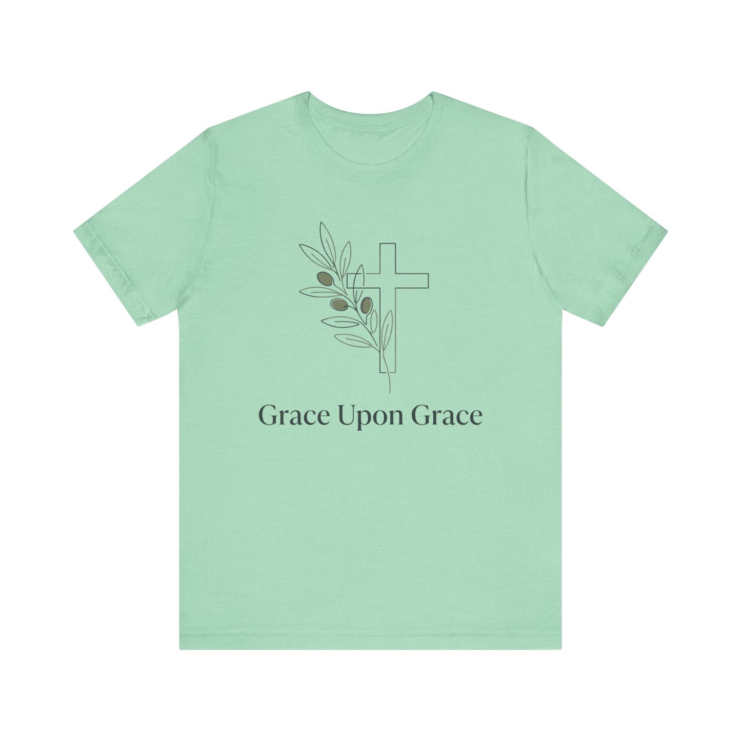 Grace Upon Grace Cross T-Shirt — Christian Faith Floral Tee