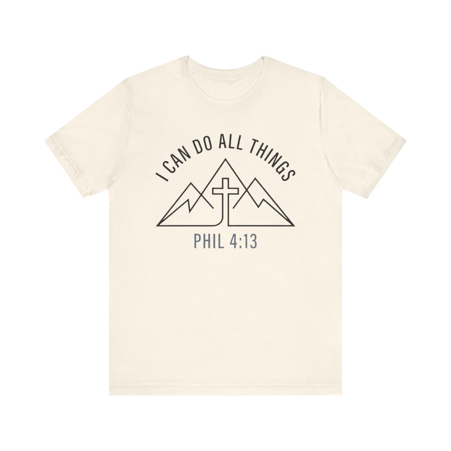 I Can Do All Things Phil 4:13 Faith Mountain Cross T-Shirt