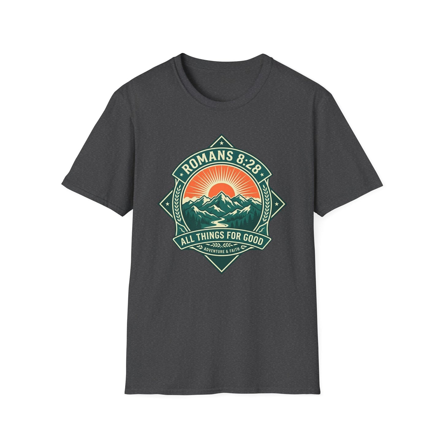 All Things for Good Romans 8:28 Mountain Sunset T-Shirt