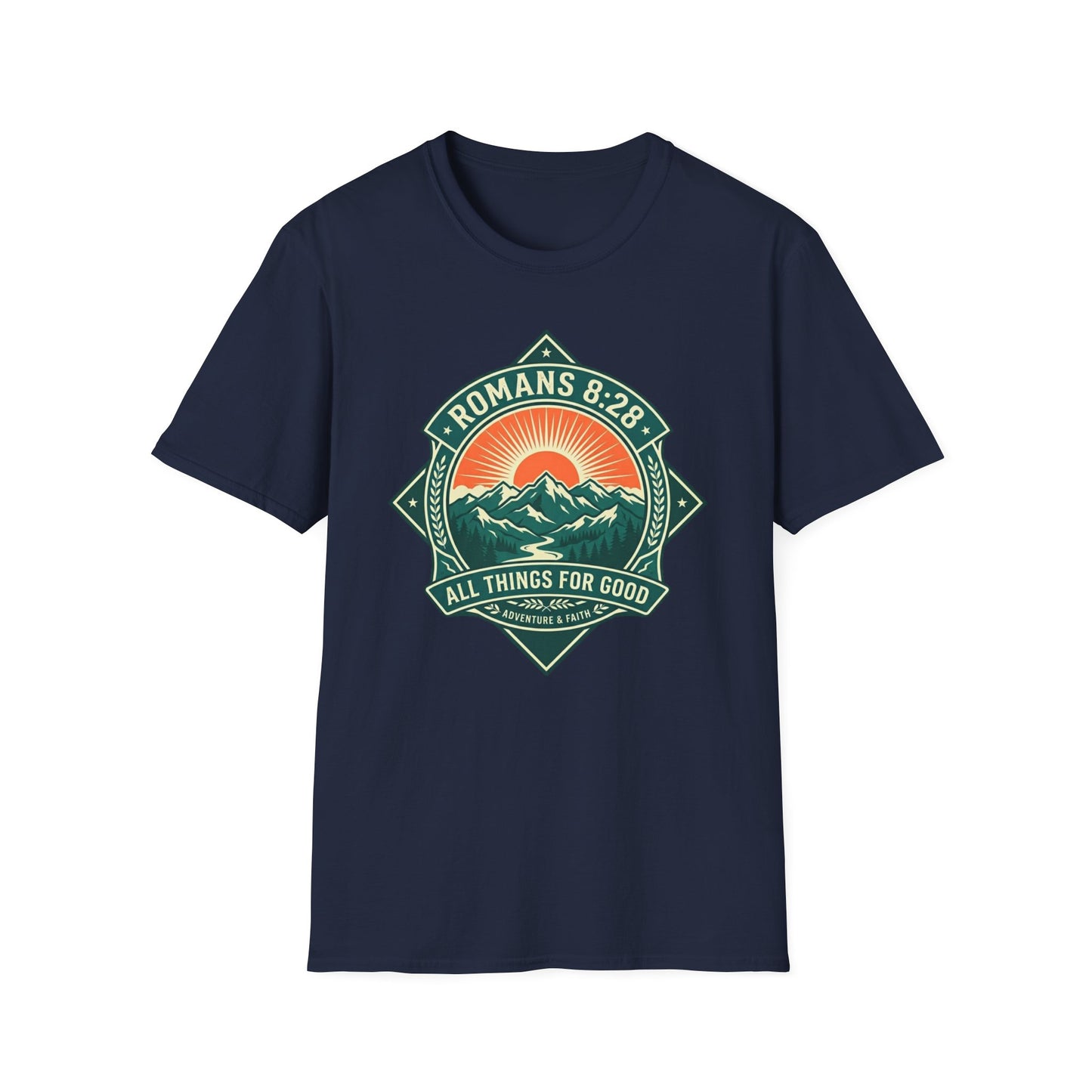 All Things for Good Romans 8:28 Mountain Sunset T-Shirt