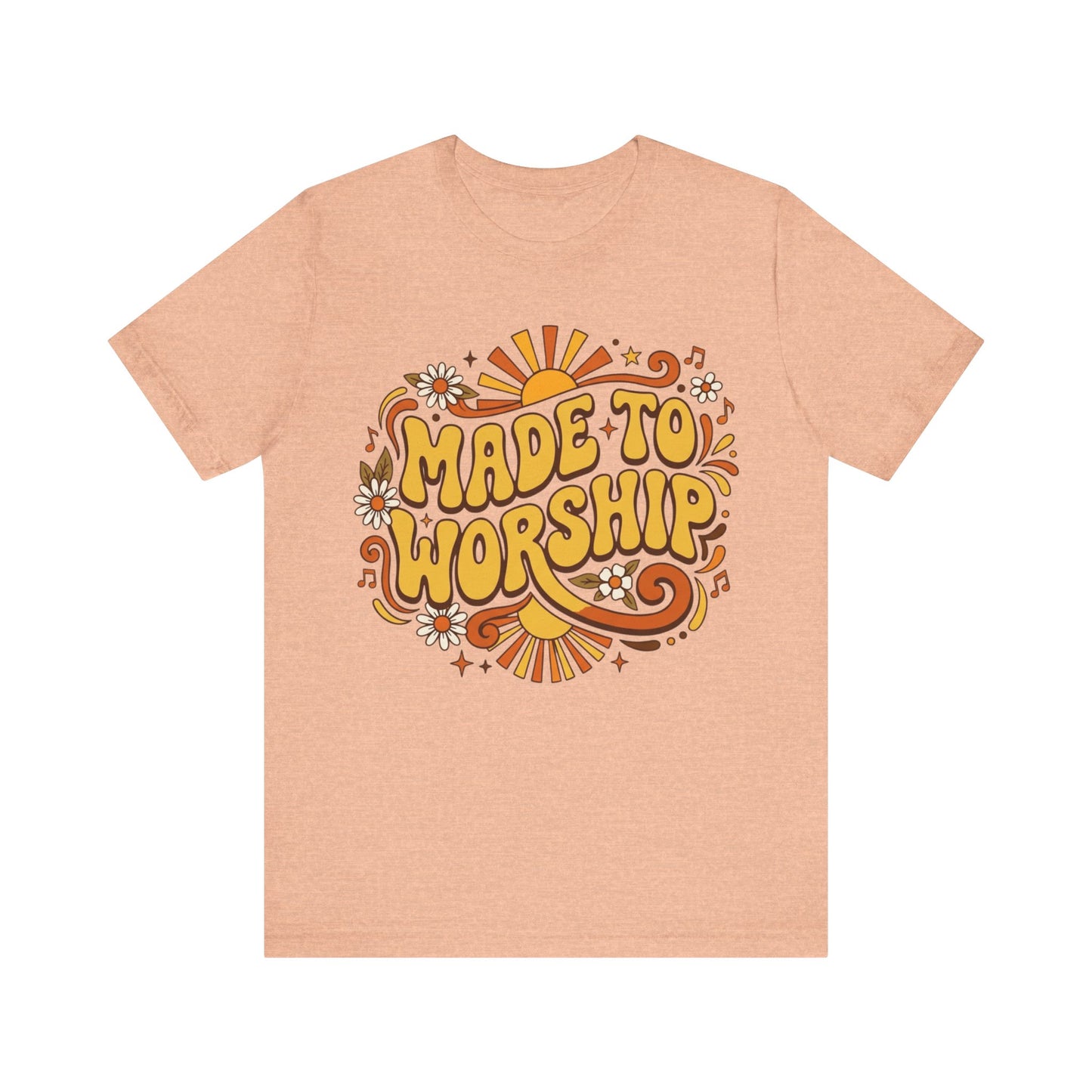 Made To Worship T‑Shirt — Retro Christian Praise Tee