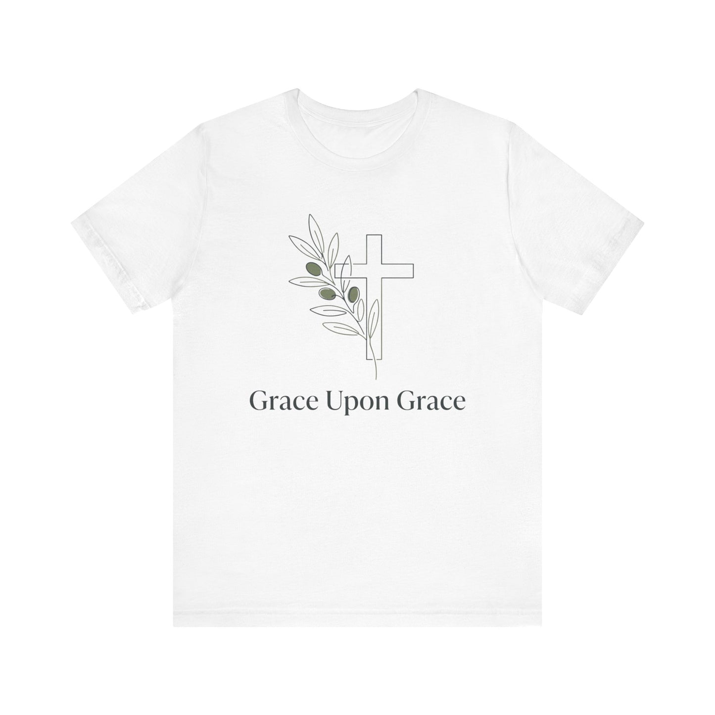 Grace Upon Grace Cross T-Shirt — Christian Faith Floral Tee