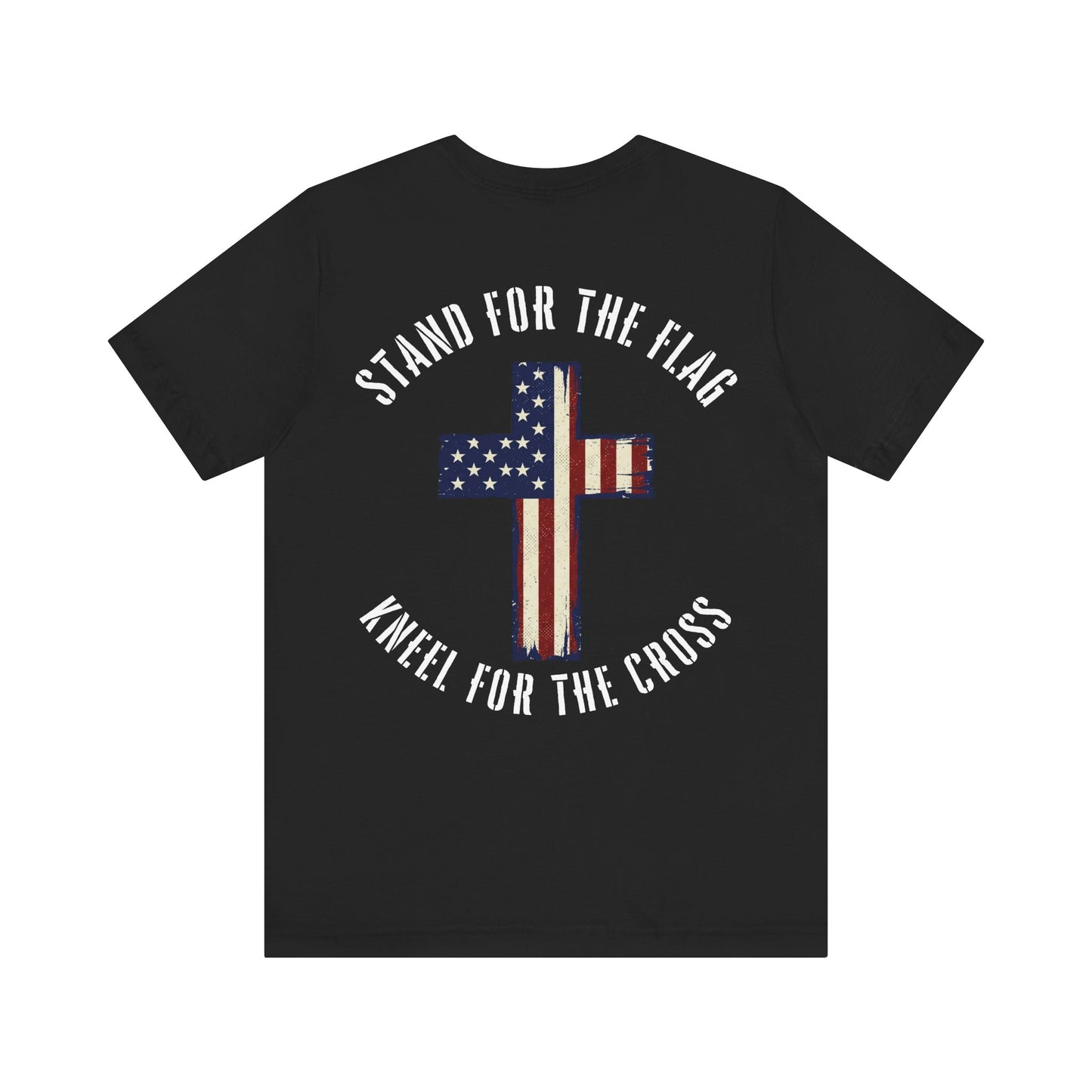 Stand for the Flag, Kneel for the Cross Tee — American Flag Cross Patriotic Christian T-Shirt