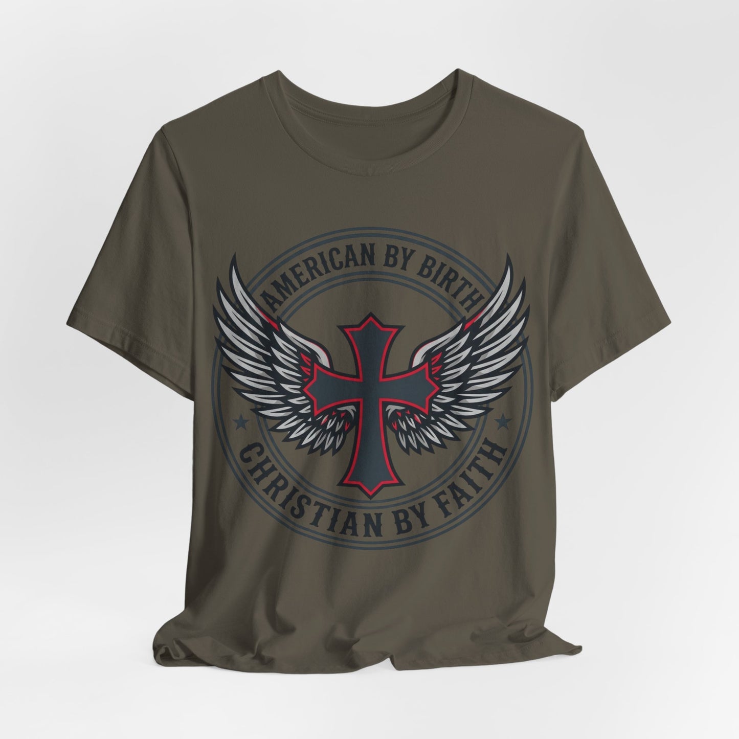 Christian by Faith American Flag Cross T-Shirt