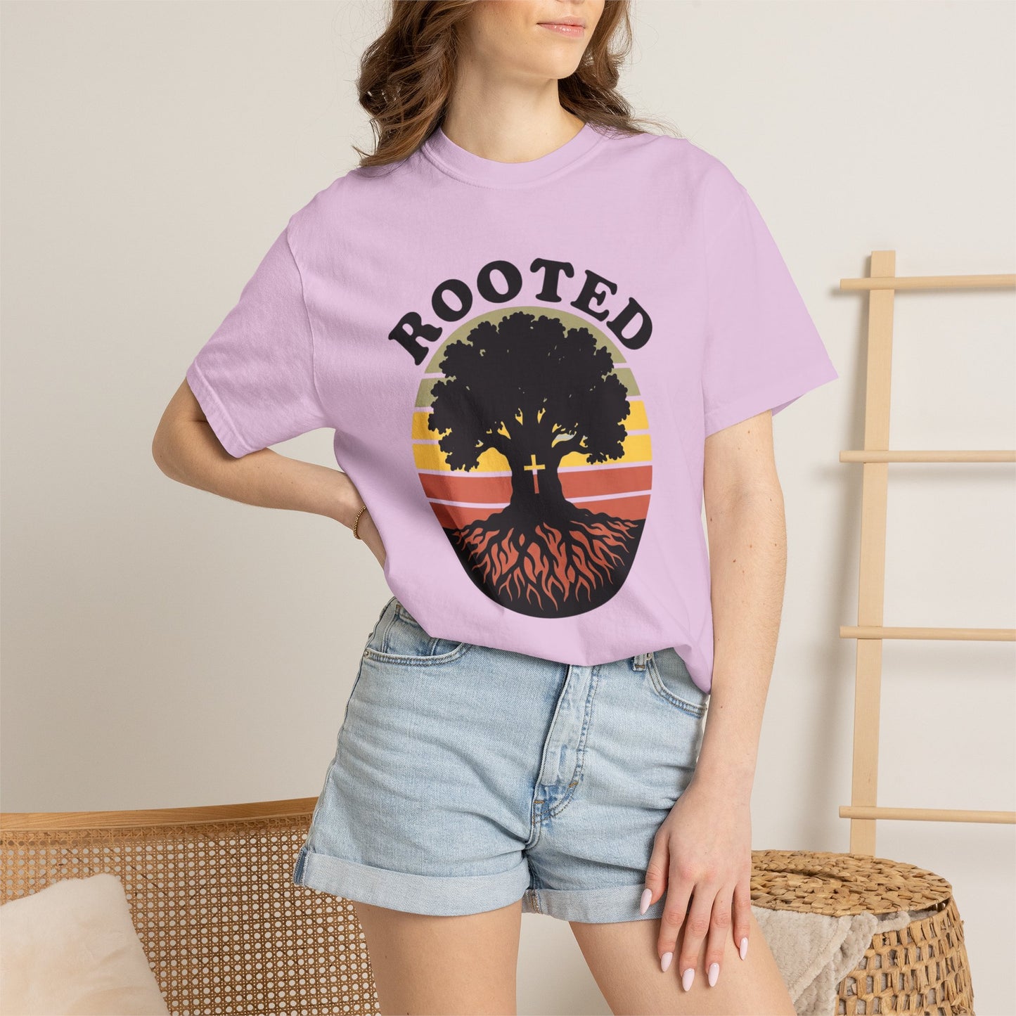 Rooted Tree Retro Sunset T-Shirt