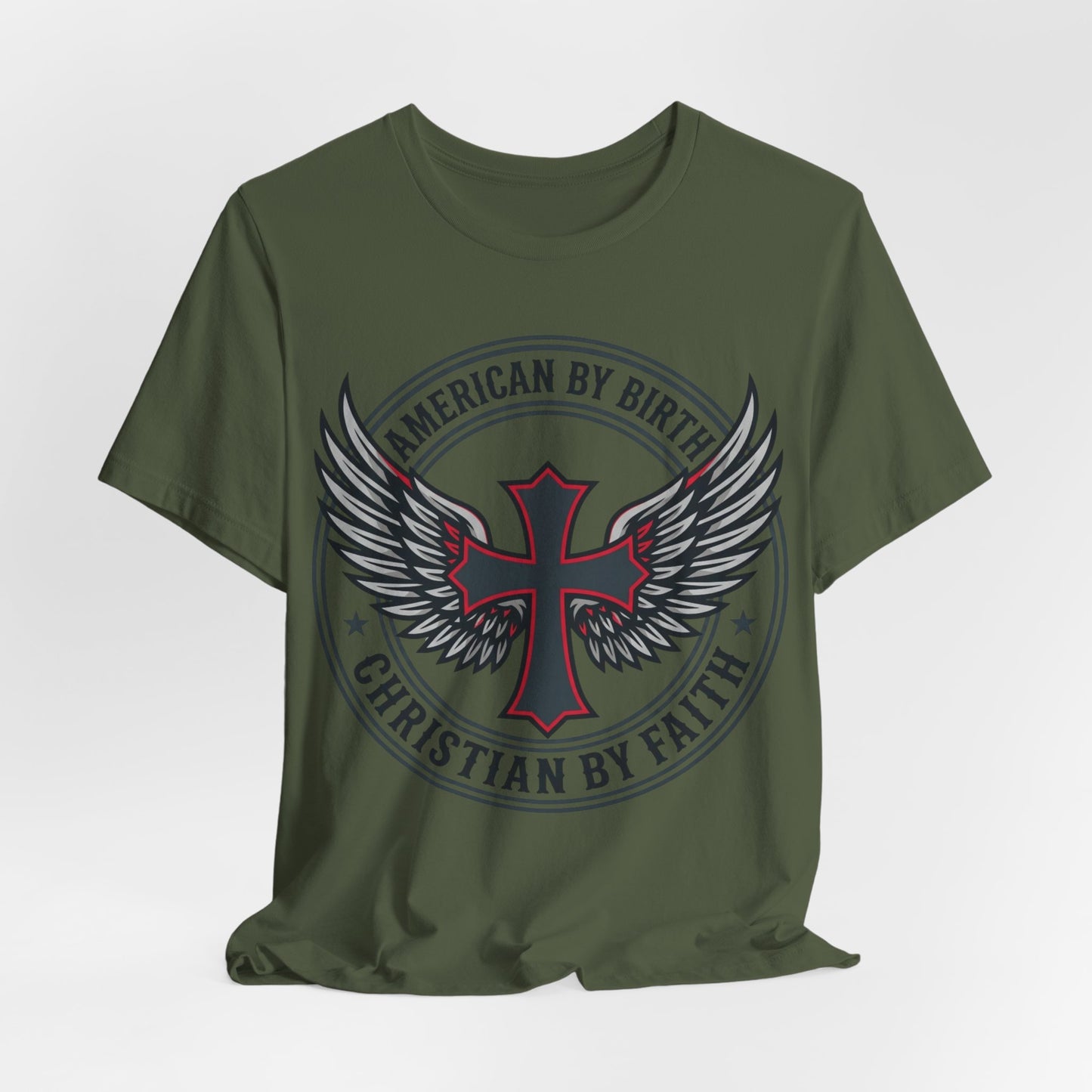 Christian by Faith American Flag Cross T-Shirt