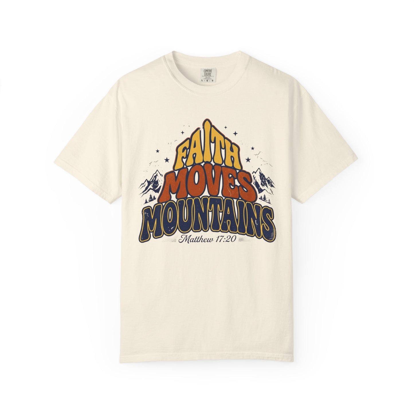 Retro Faith Moves Mountains Matthew 17:20 T-Shirt