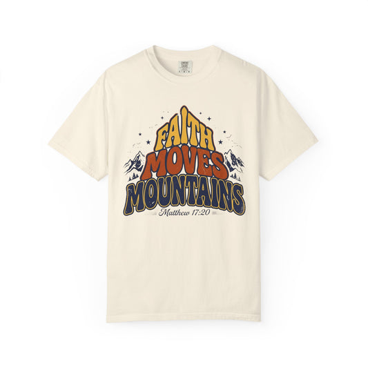 Retro Faith Moves Mountains Matthew 17:20 T-Shirt