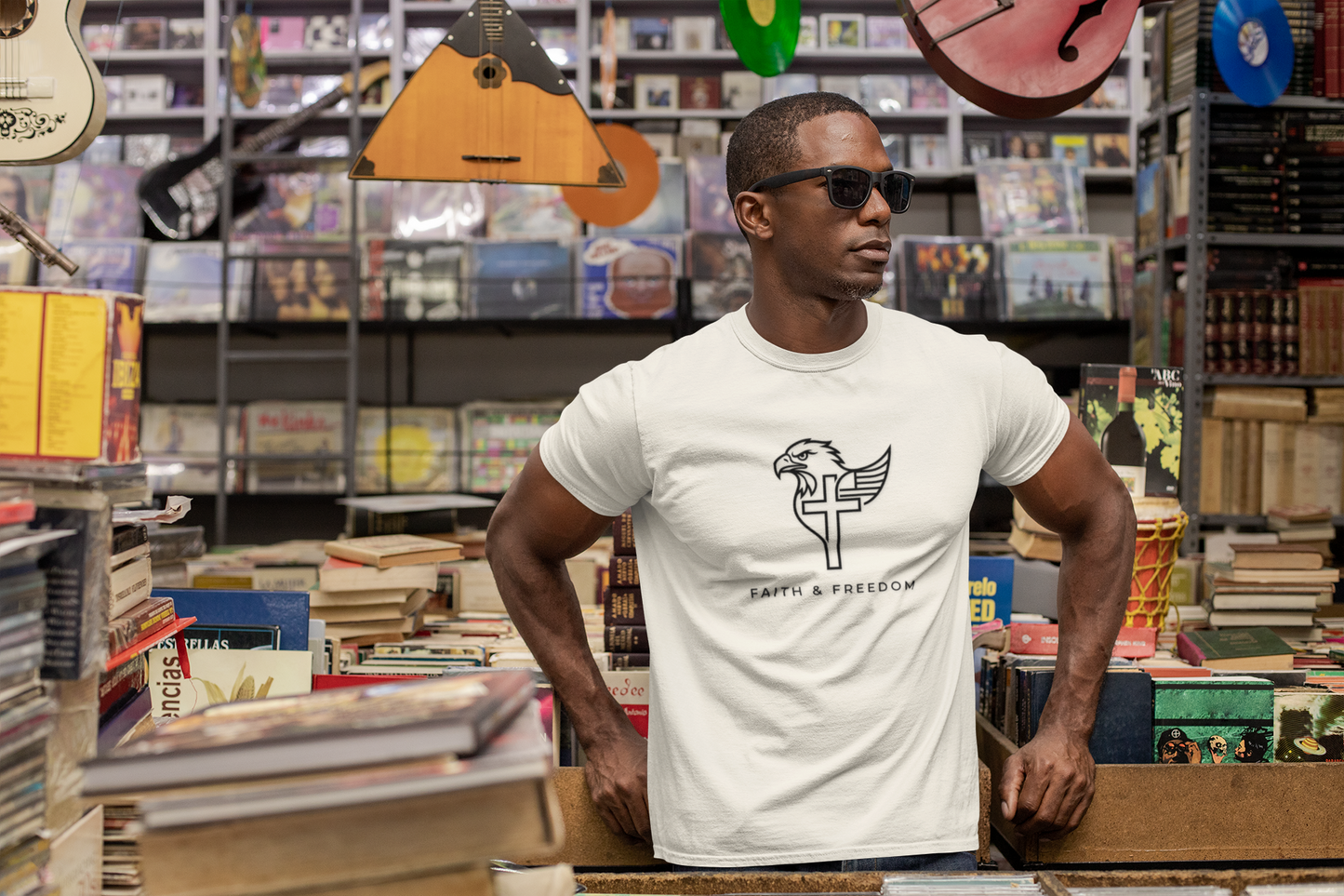 Faith & Freedom Eagle Cross - T Shirt