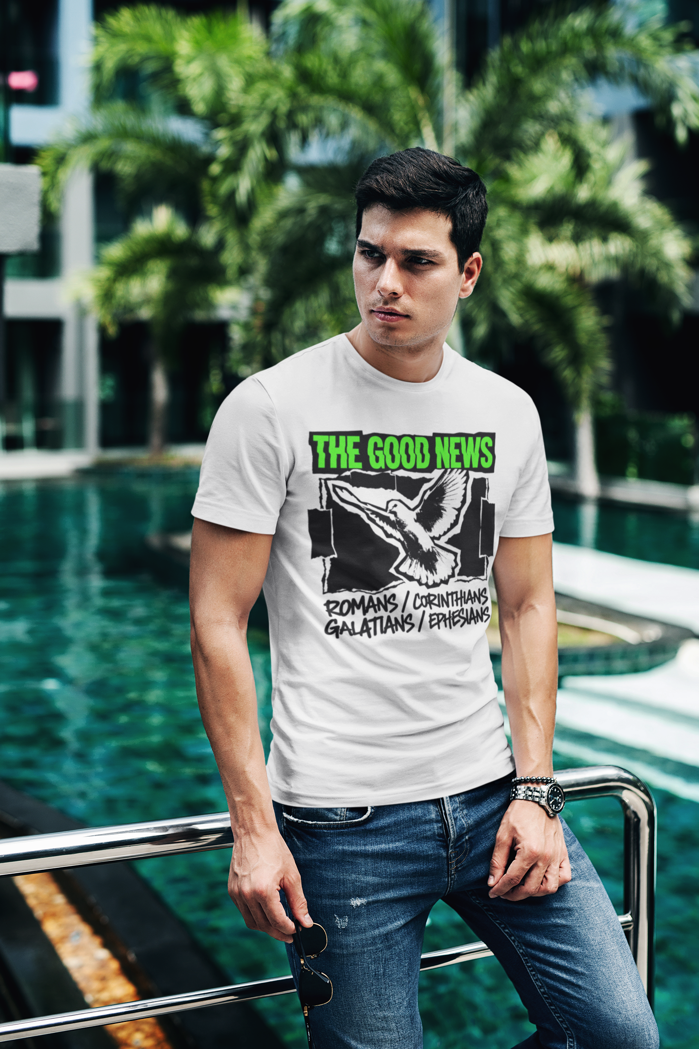 The Good News Dove Tee  Christian Bible Shirt (Romans, Corinthians, Galatians, Ephesians)