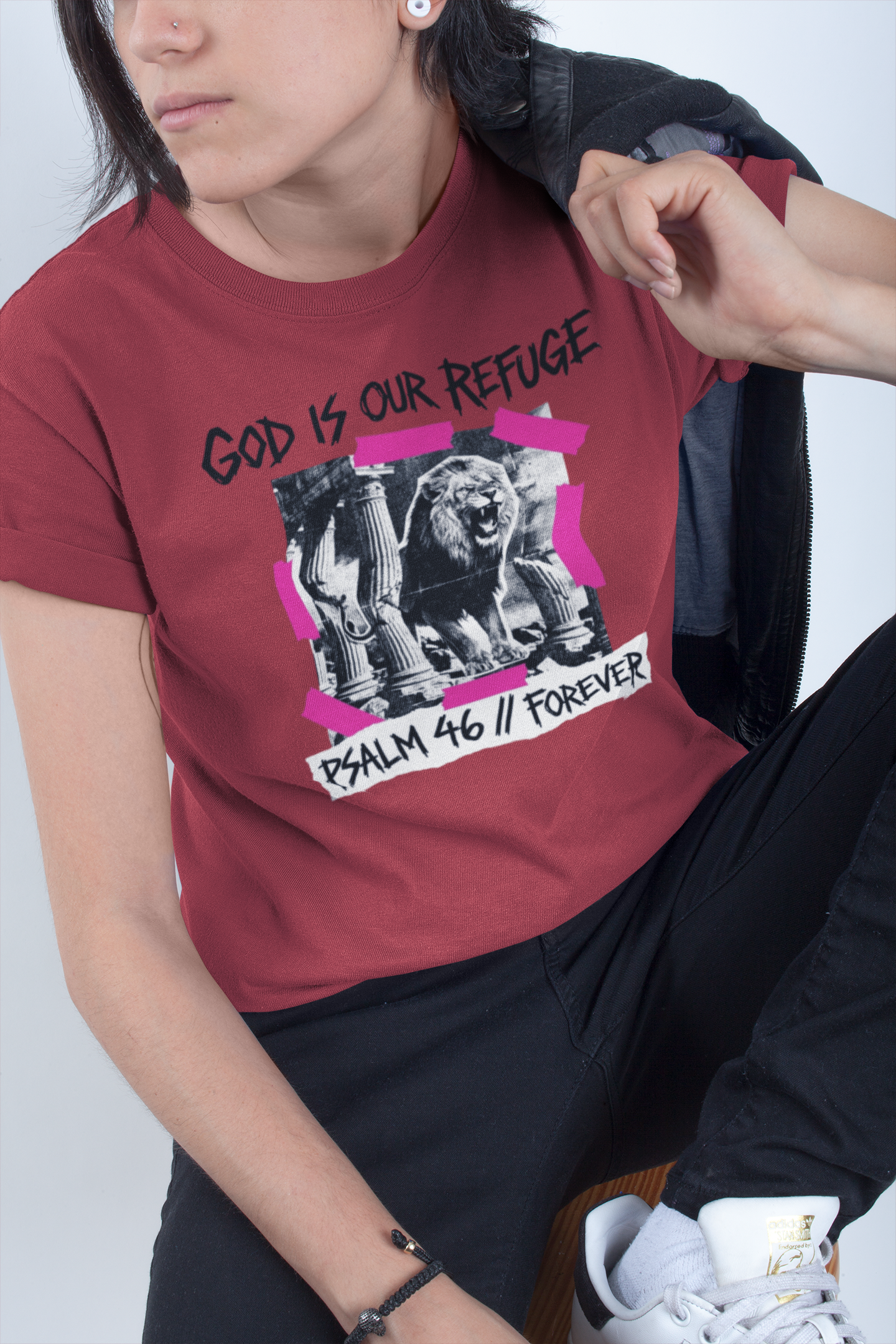 God Is Our Refuge Psalm 46 Lion T-Shirt