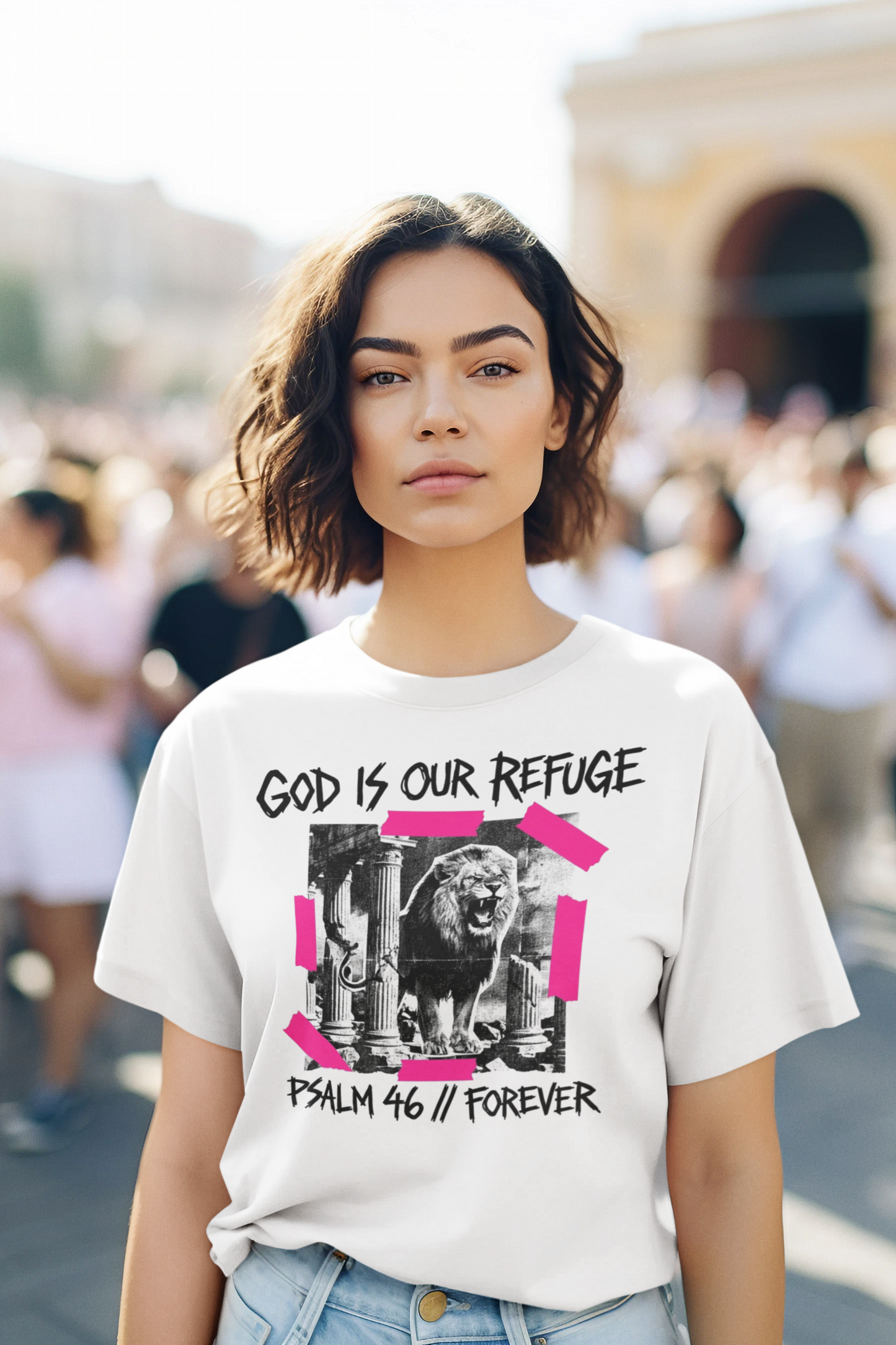 God Is Our Refuge Psalm 46 Lion T-Shirt