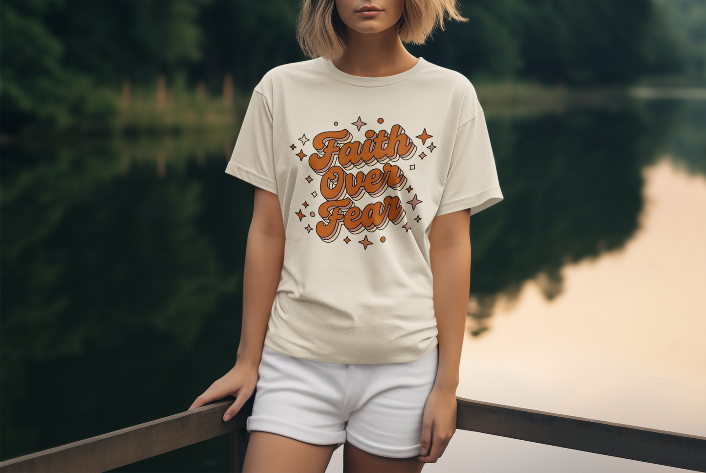 Faith Over Fear Retro T-Shirt