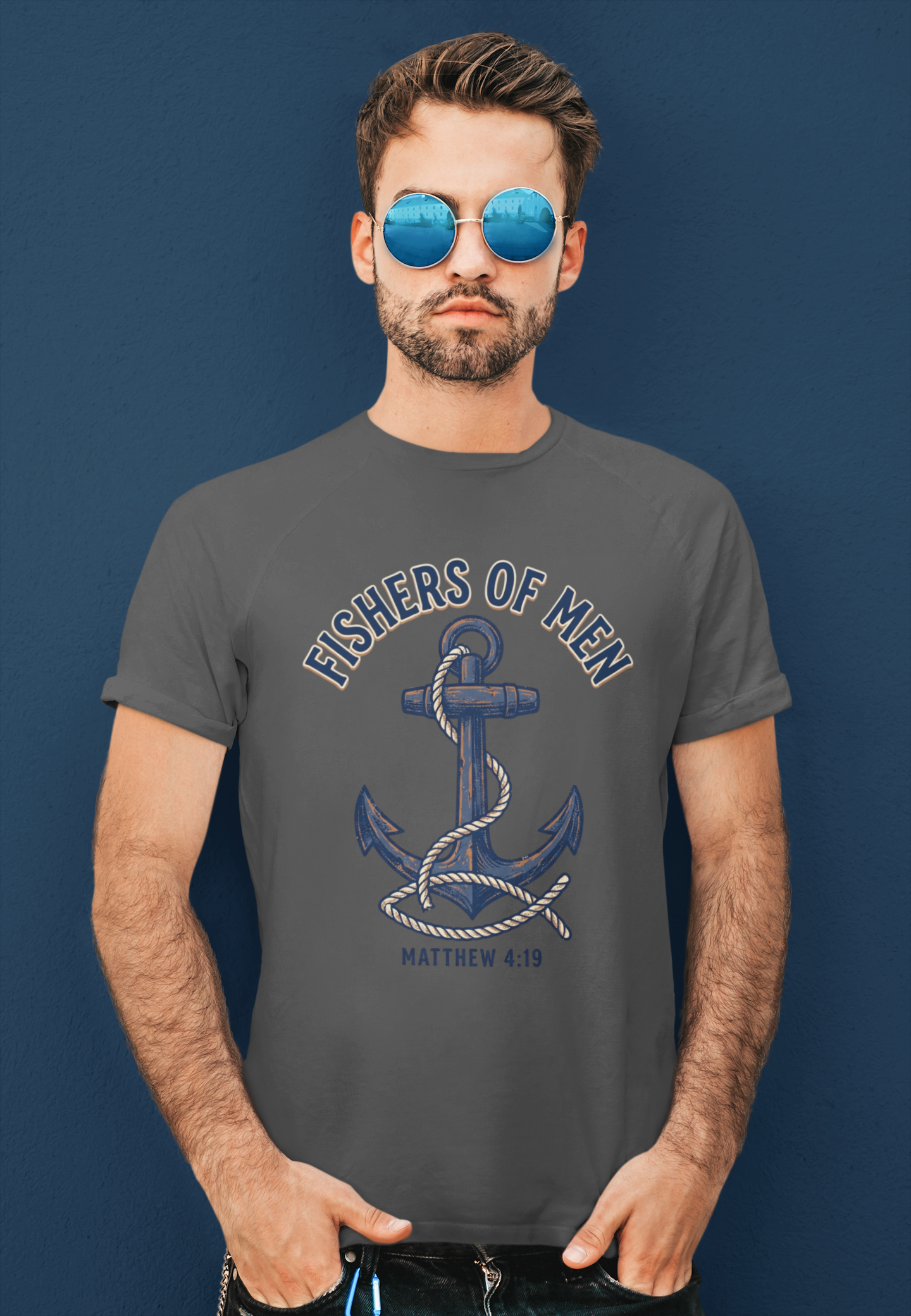 Fishers of Men Nautical Anchor Matthew 4:19 T‑Shirt