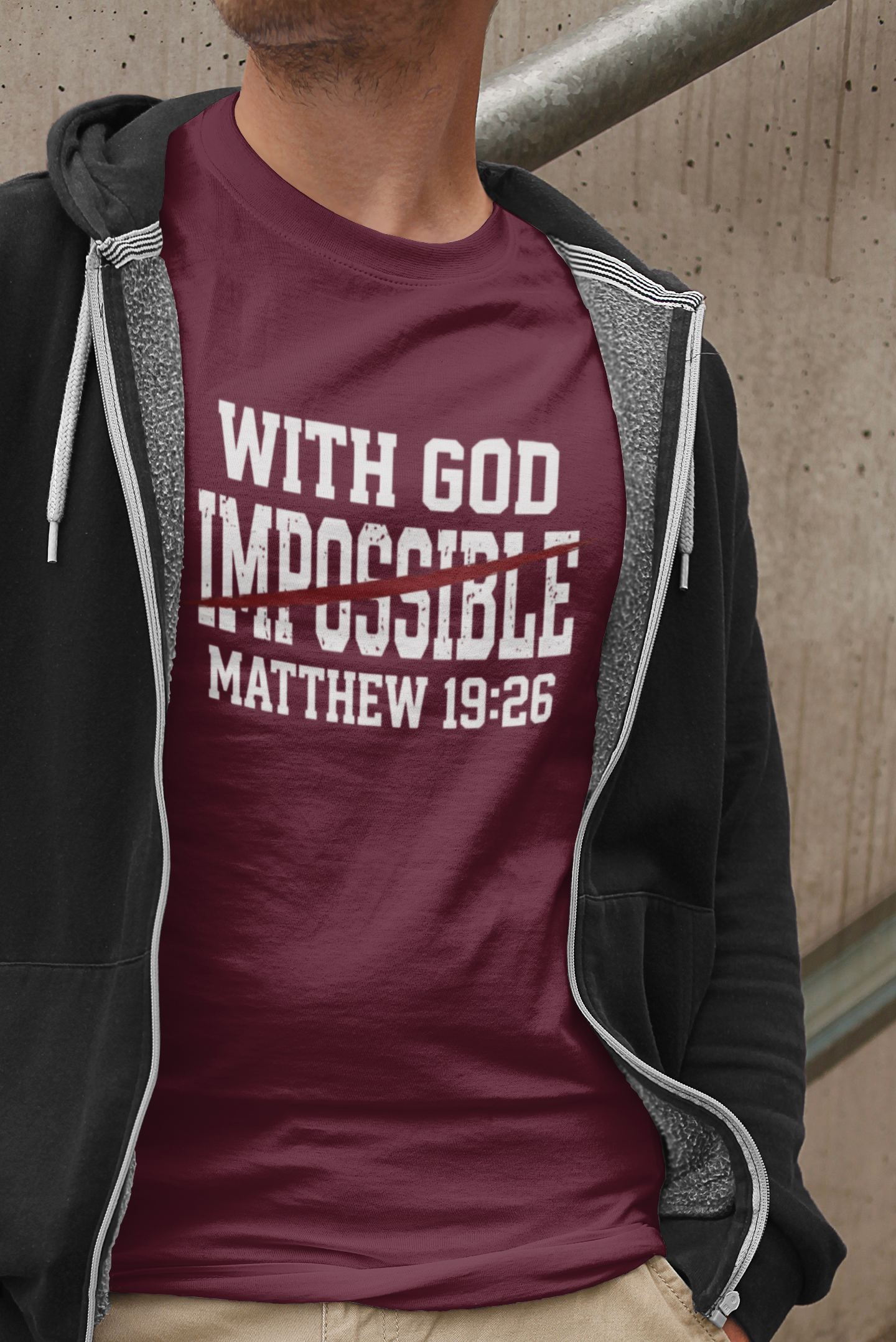 With God (Nothing Is) Impossible Matthew 19:26 T Shirt