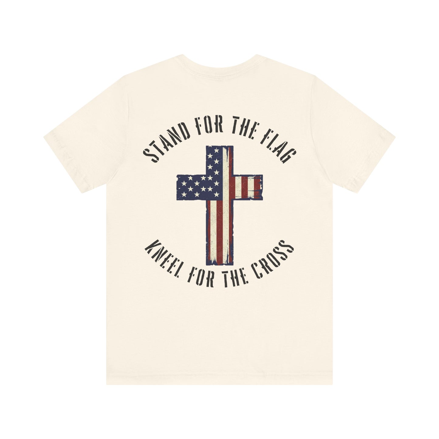 Stand for the Flag, Kneel for the Cross Tee — American Flag Cross Patriotic Christian T-Shirt