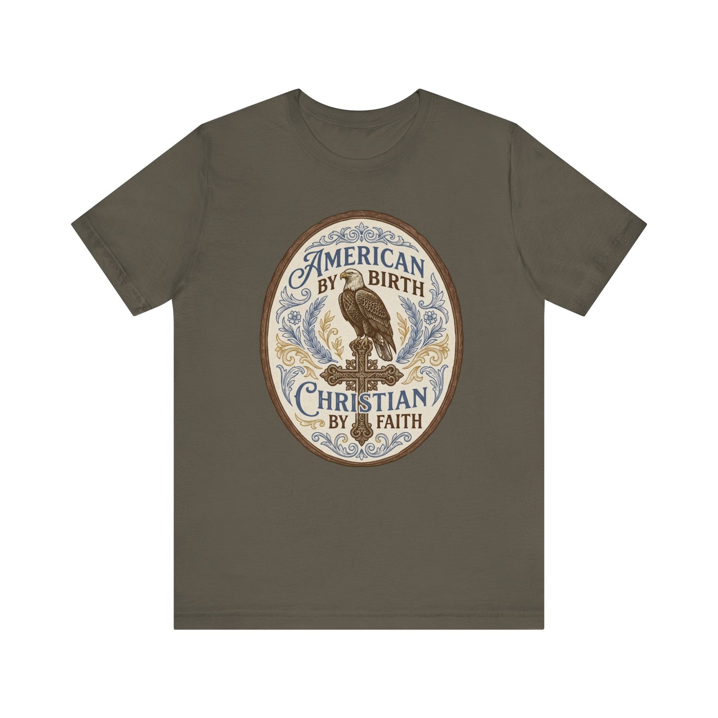 American by Birth, Christian by Faith Vintage Eagle T-Shirt