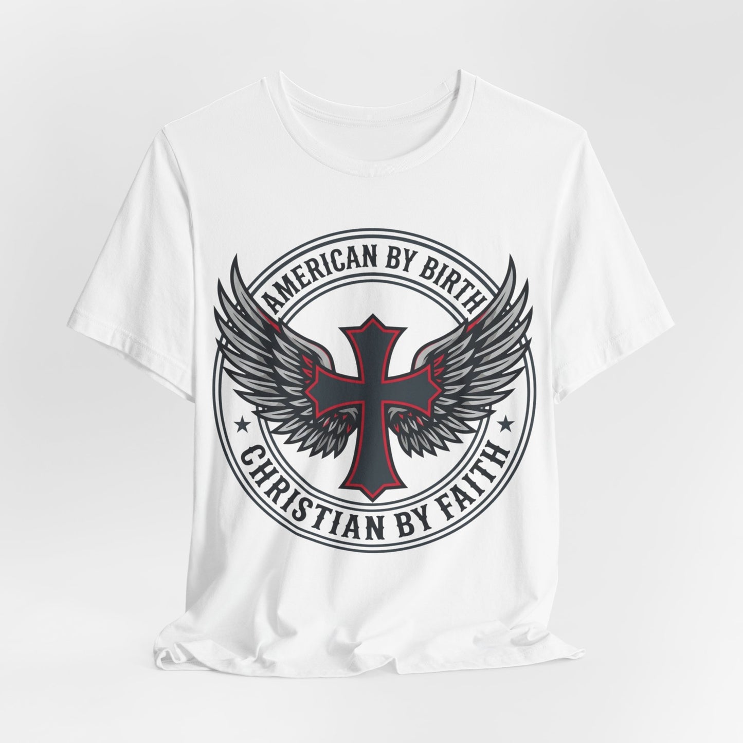 Christian by Faith American Flag Cross T-Shirt