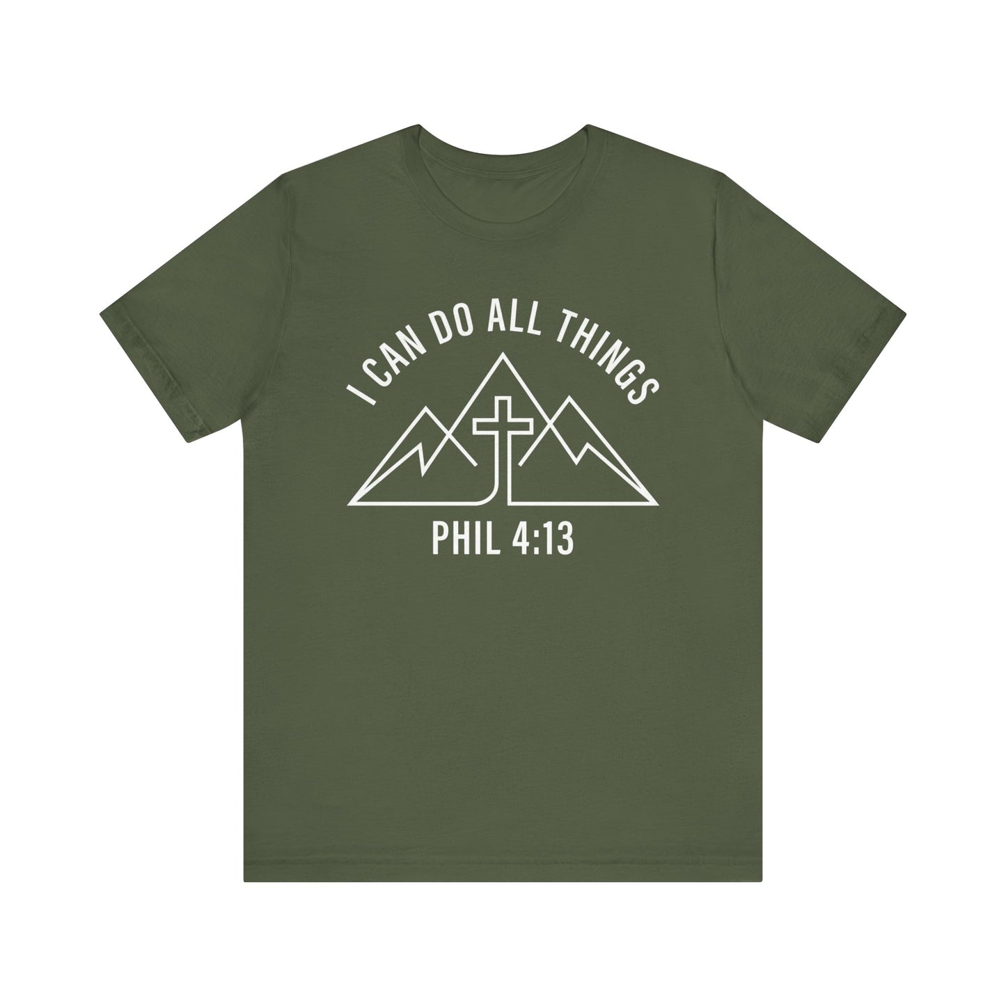 I Can Do All Things Phil 4:13 Faith Mountain Cross T-Shirt