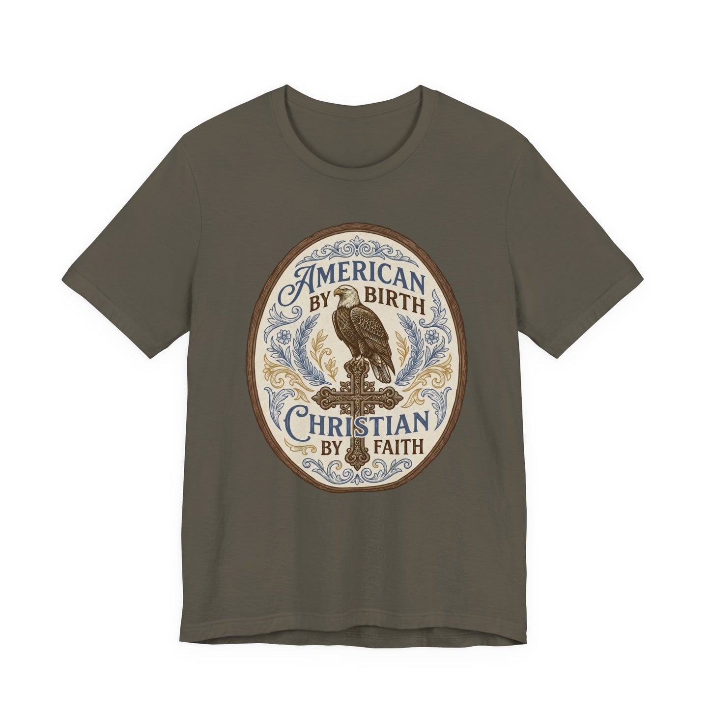 American by Birth, Christian by Faith Vintage Eagle T-Shirt