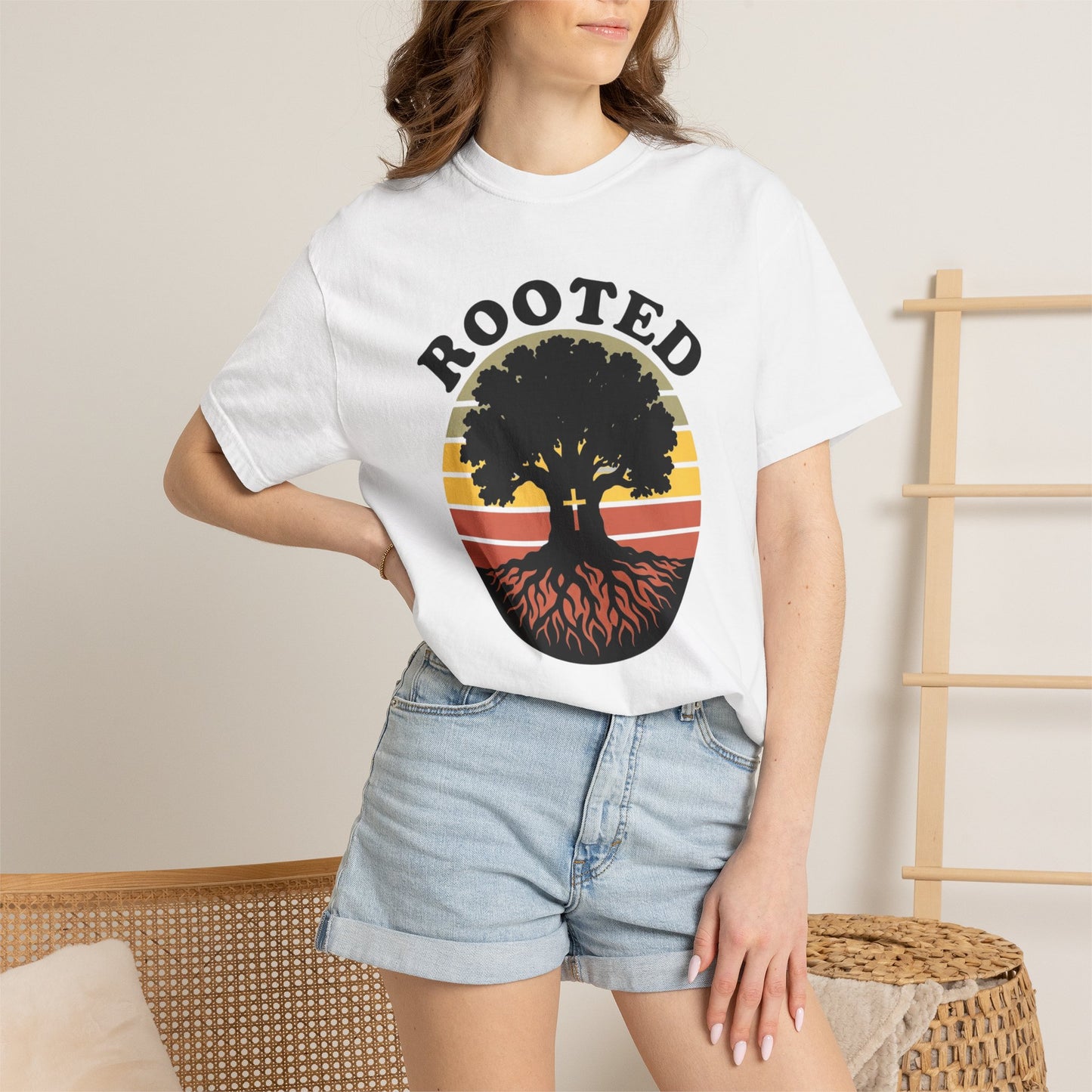 Rooted Tree Retro Sunset T-Shirt