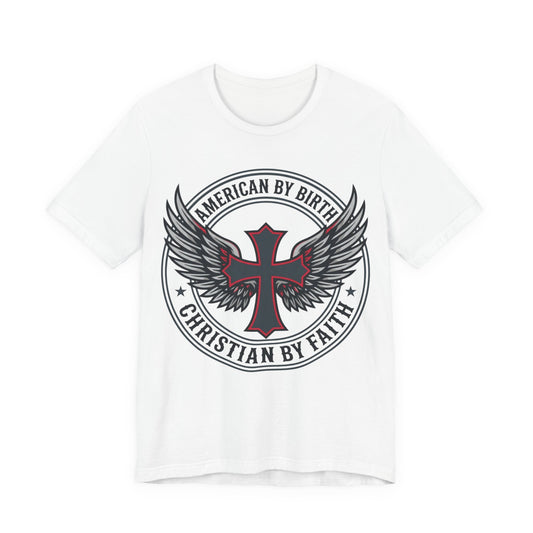 Christian by Faith American Flag Cross T-Shirt