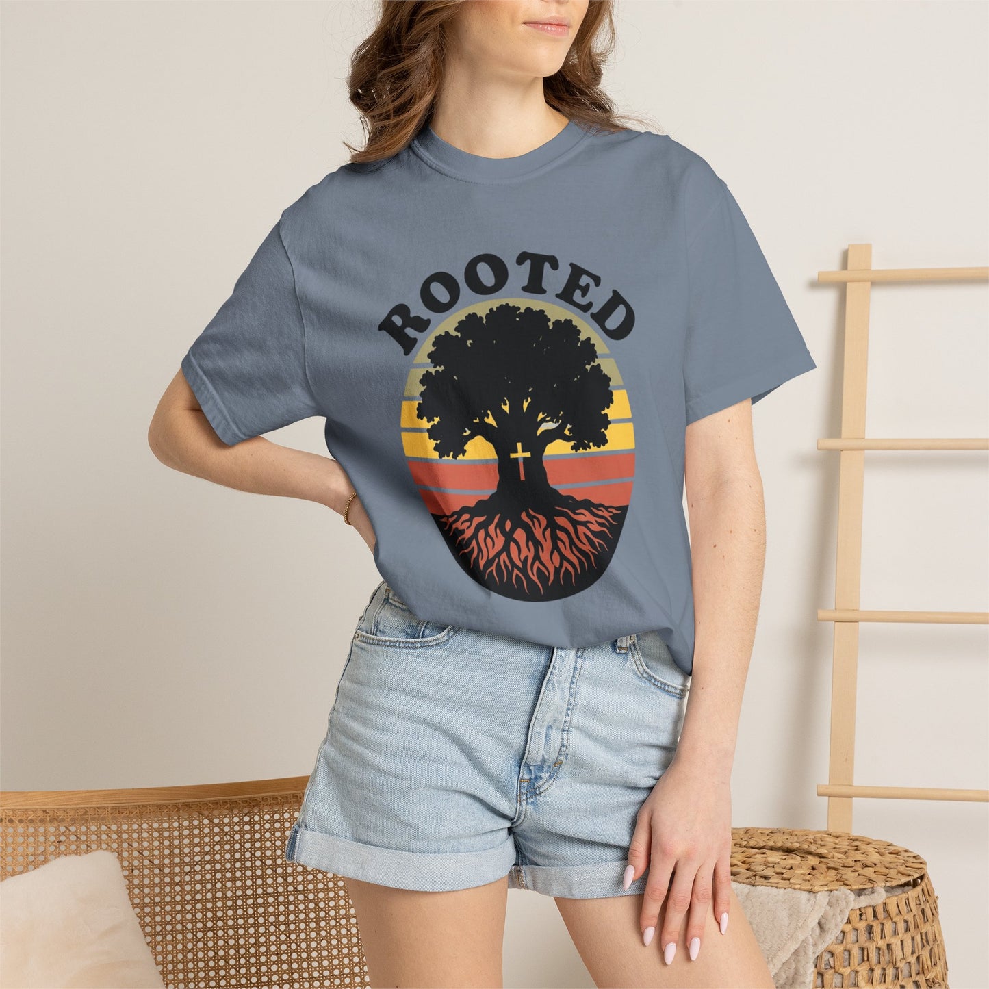 Rooted Tree Retro Sunset T-Shirt