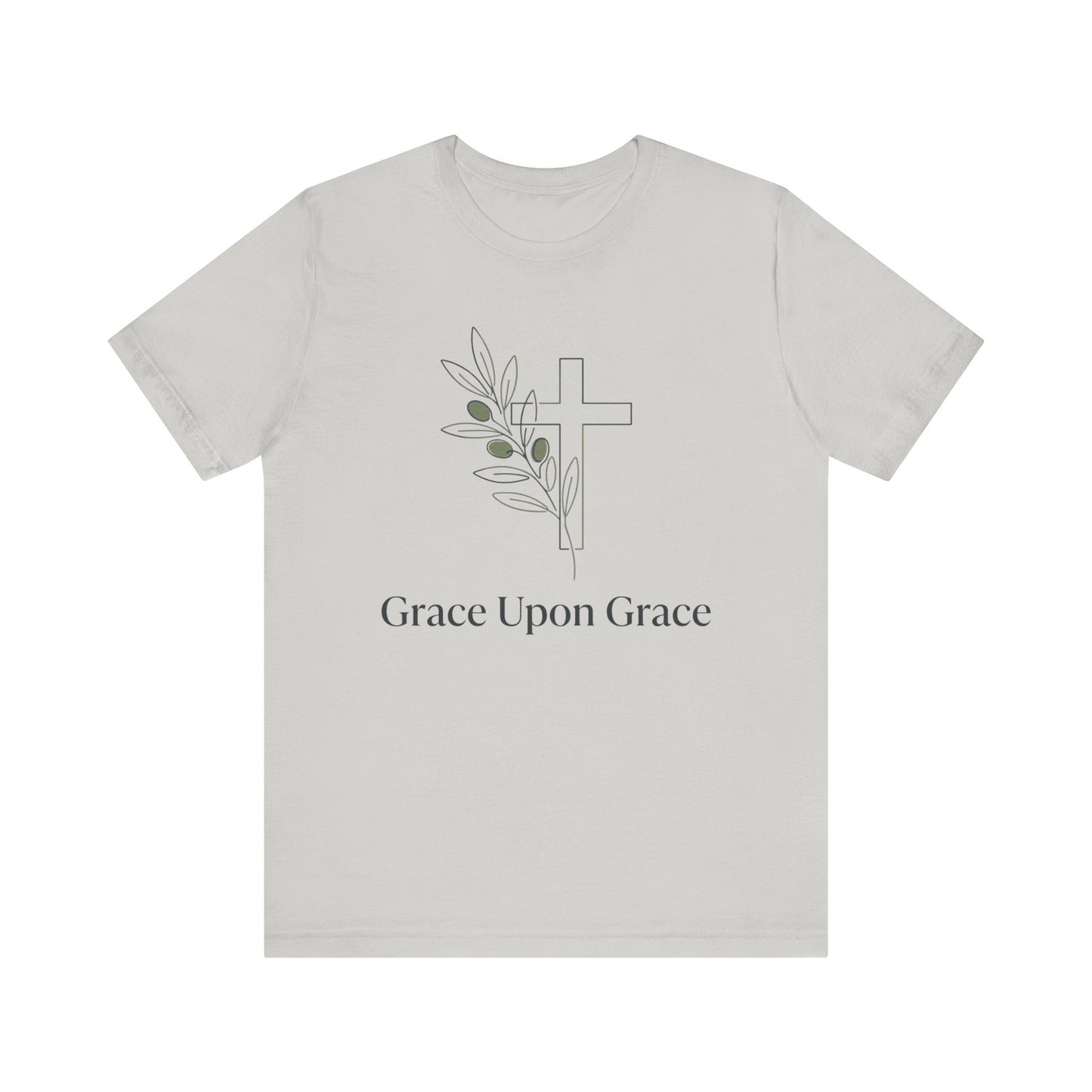 Grace Upon Grace Cross T-Shirt — Christian Faith Floral Tee