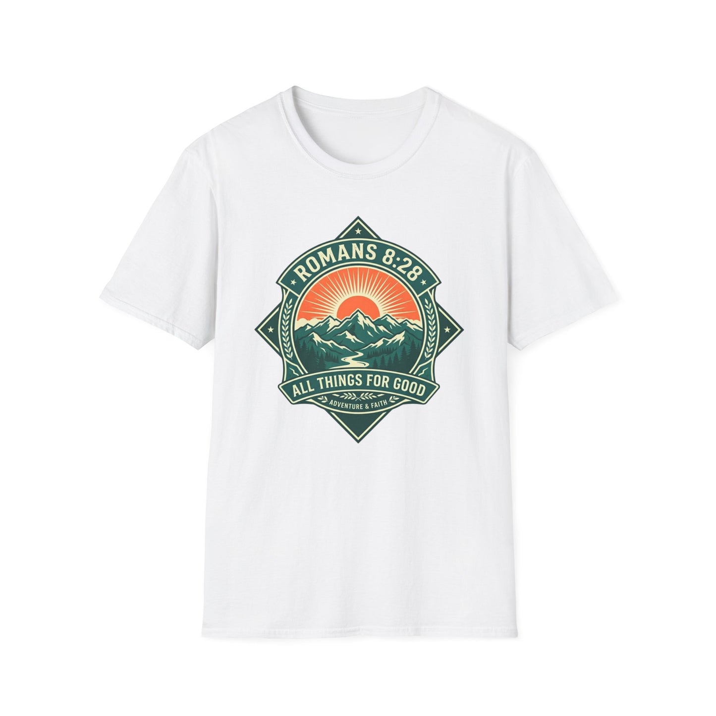 All Things for Good Romans 8:28 Mountain Sunset T-Shirt