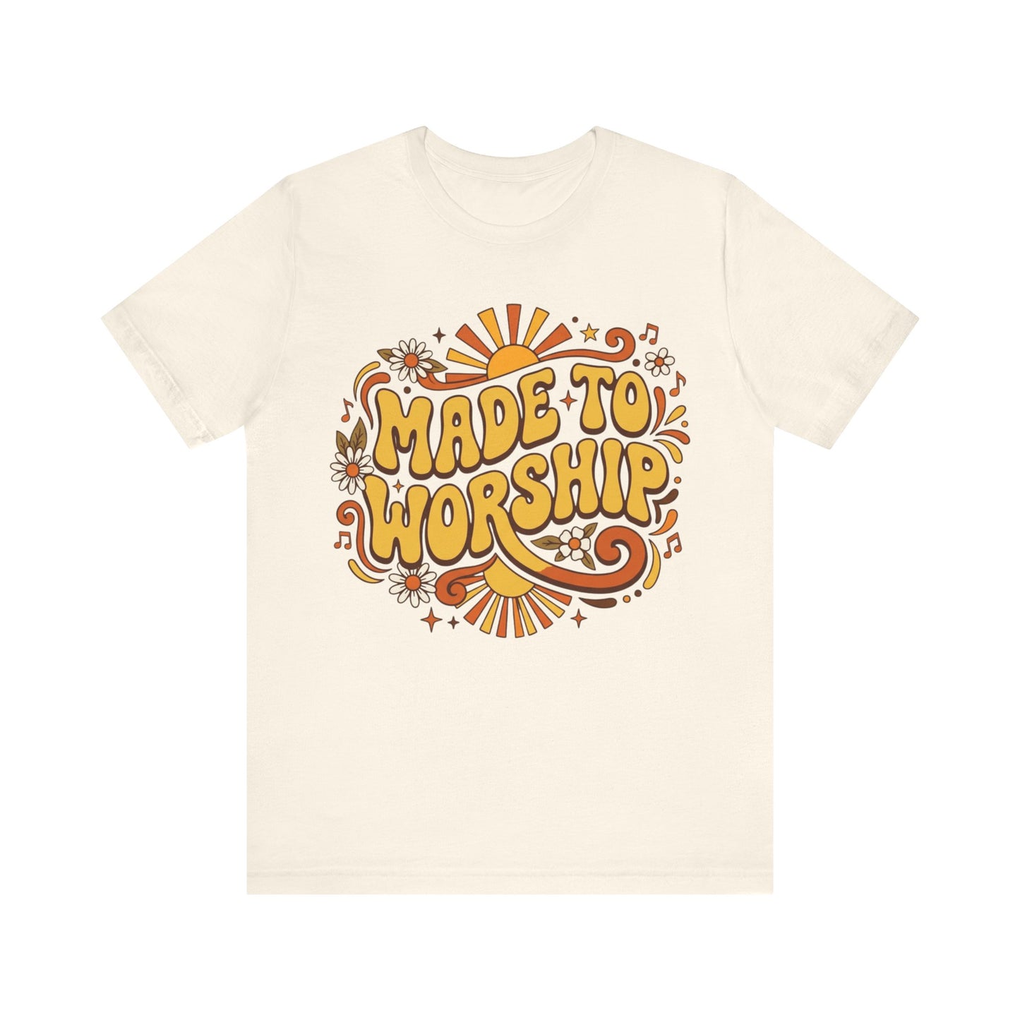 Made To Worship T‑Shirt — Retro Christian Praise Tee
