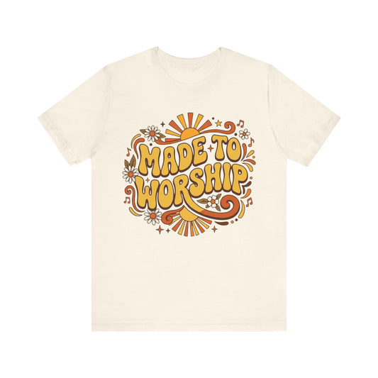 Made To Worship T‑Shirt — Retro Christian Praise Tee