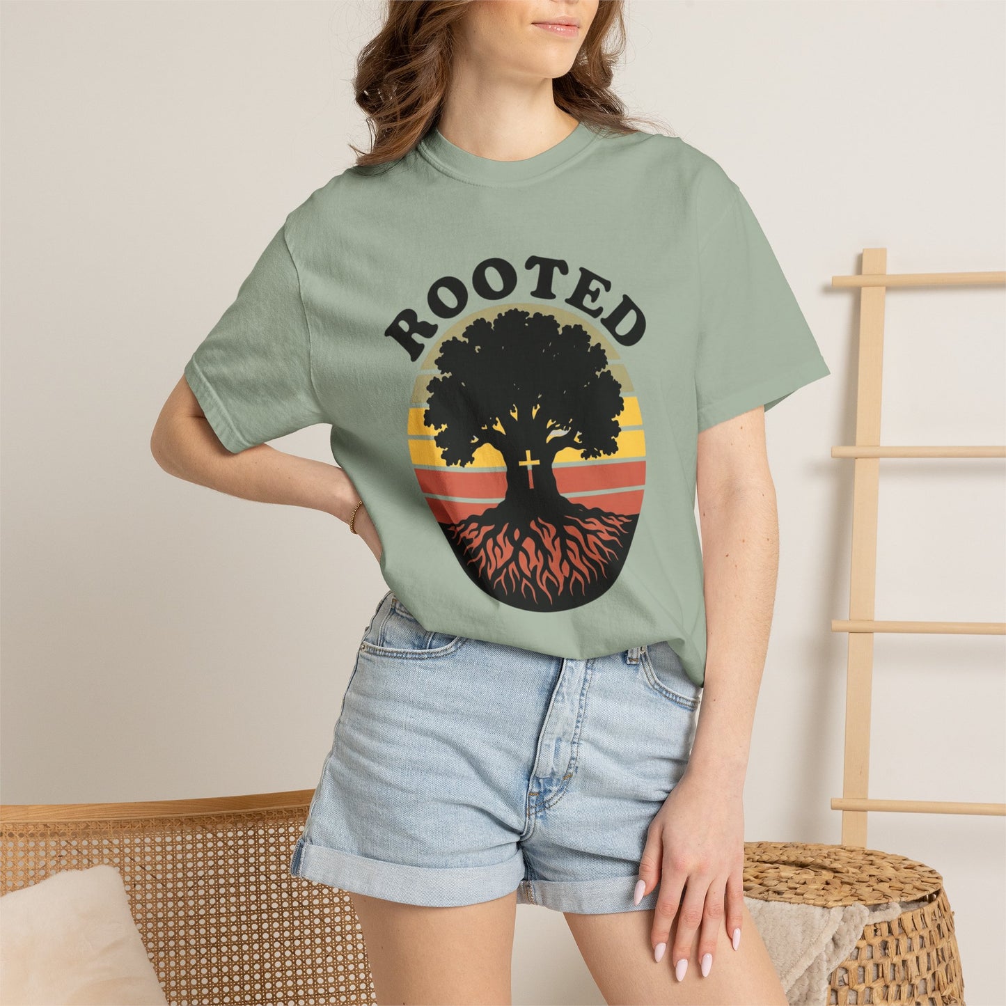 Rooted Tree Retro Sunset T-Shirt