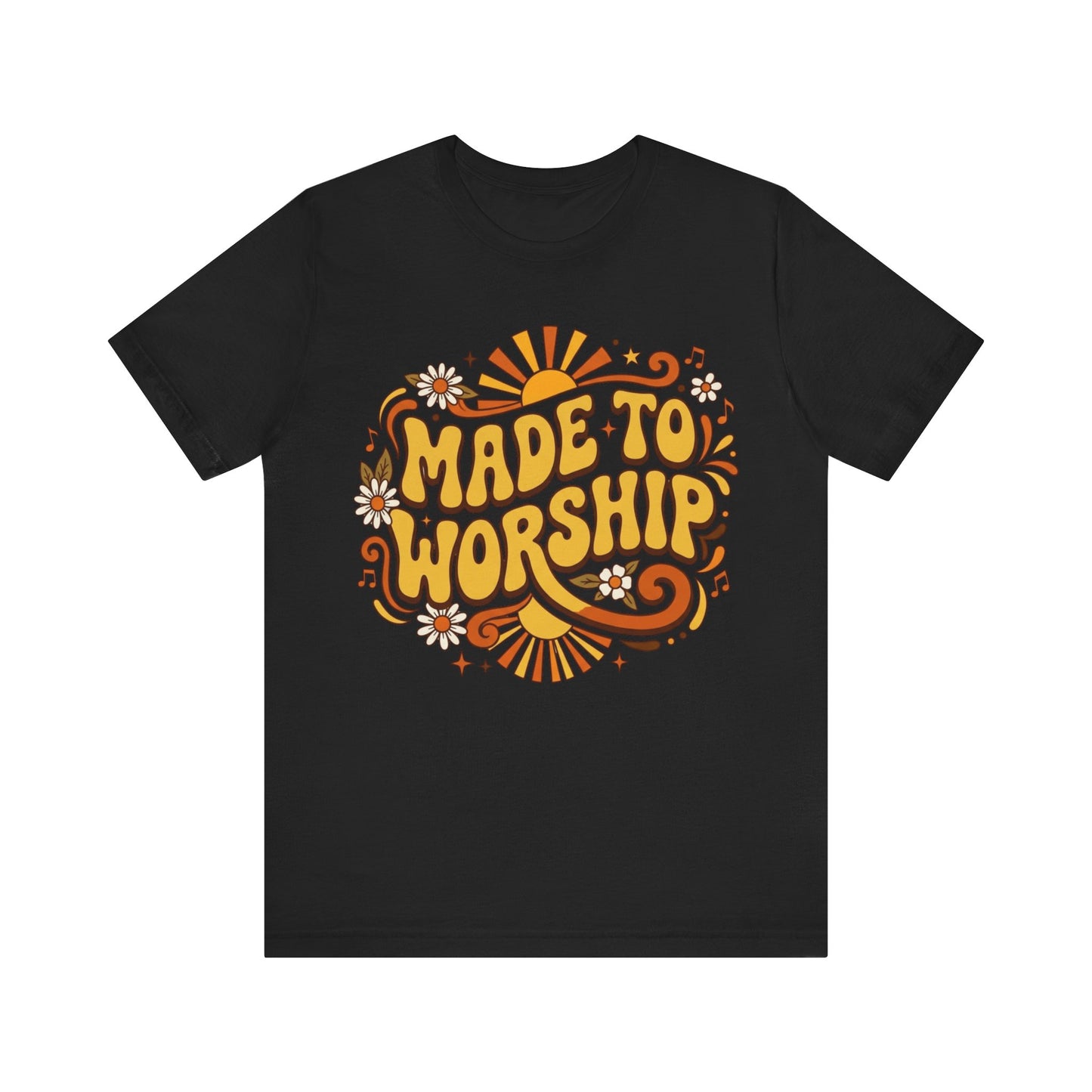 Made To Worship T‑Shirt — Retro Christian Praise Tee