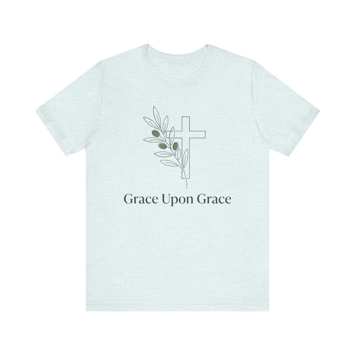 Grace Upon Grace Cross T-Shirt — Christian Faith Floral Tee
