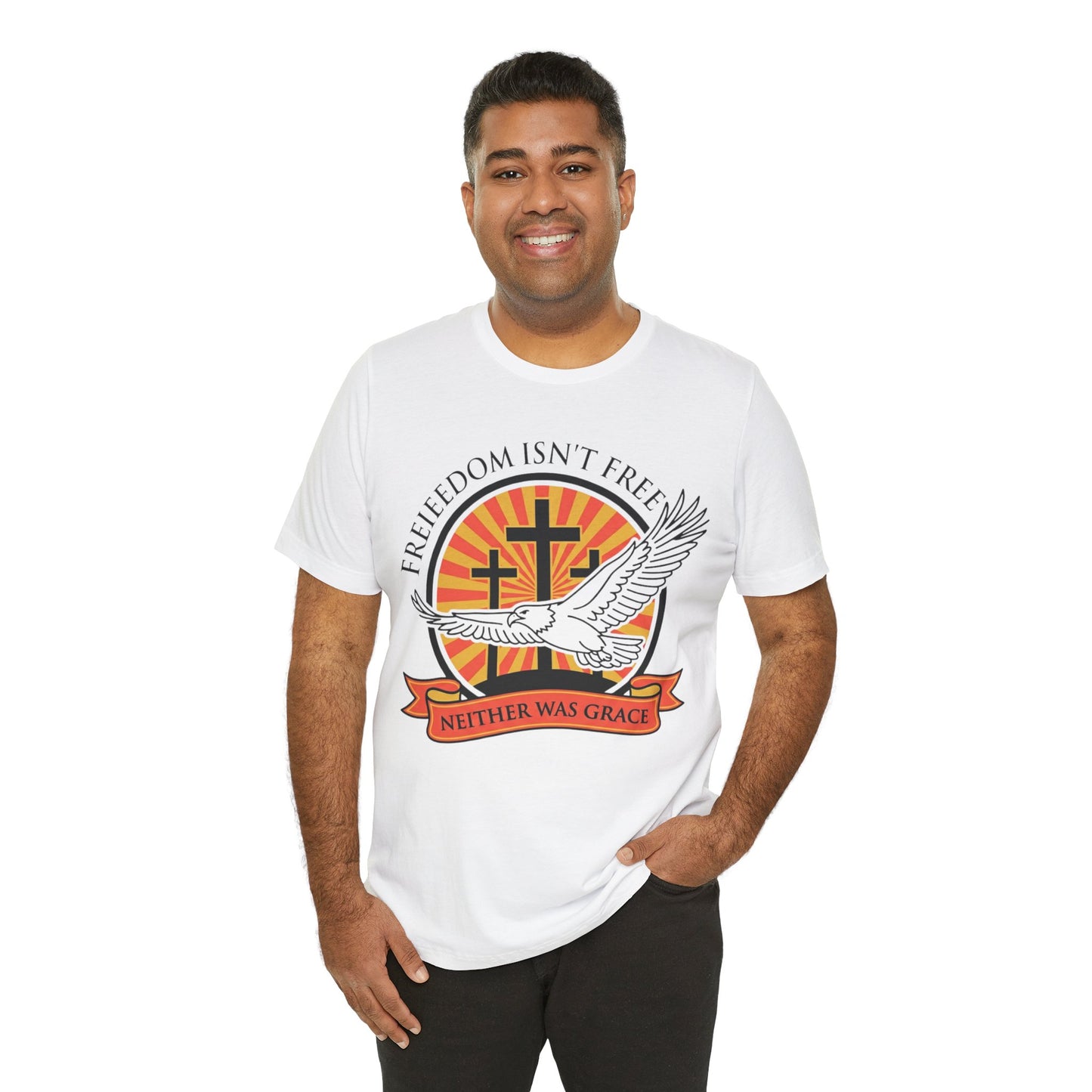 Freedom Isn't Free Neither Was Grace Dove & Cross T‑Shirt