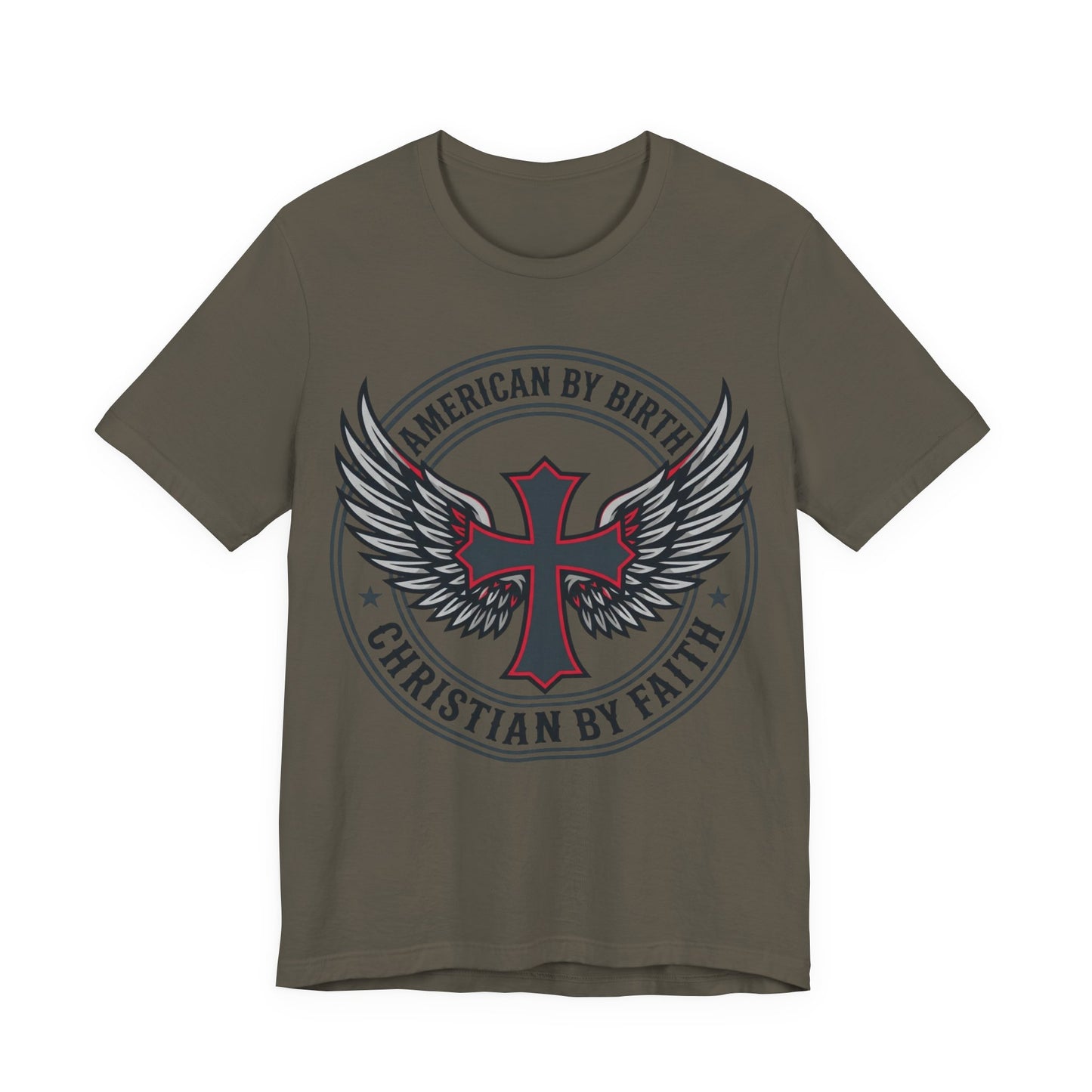 Christian by Faith American Flag Cross T-Shirt