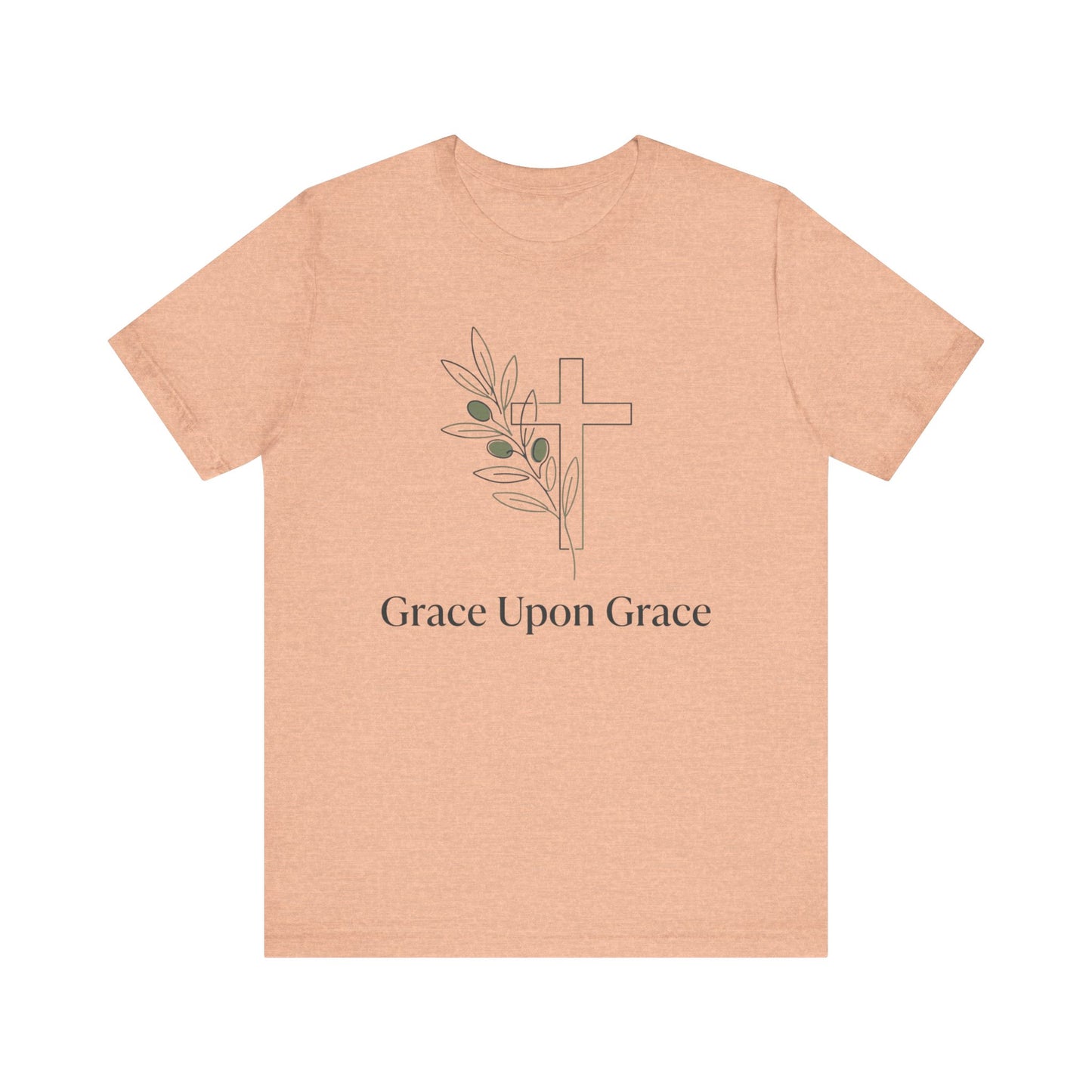 Grace Upon Grace Cross T-Shirt — Christian Faith Floral Tee