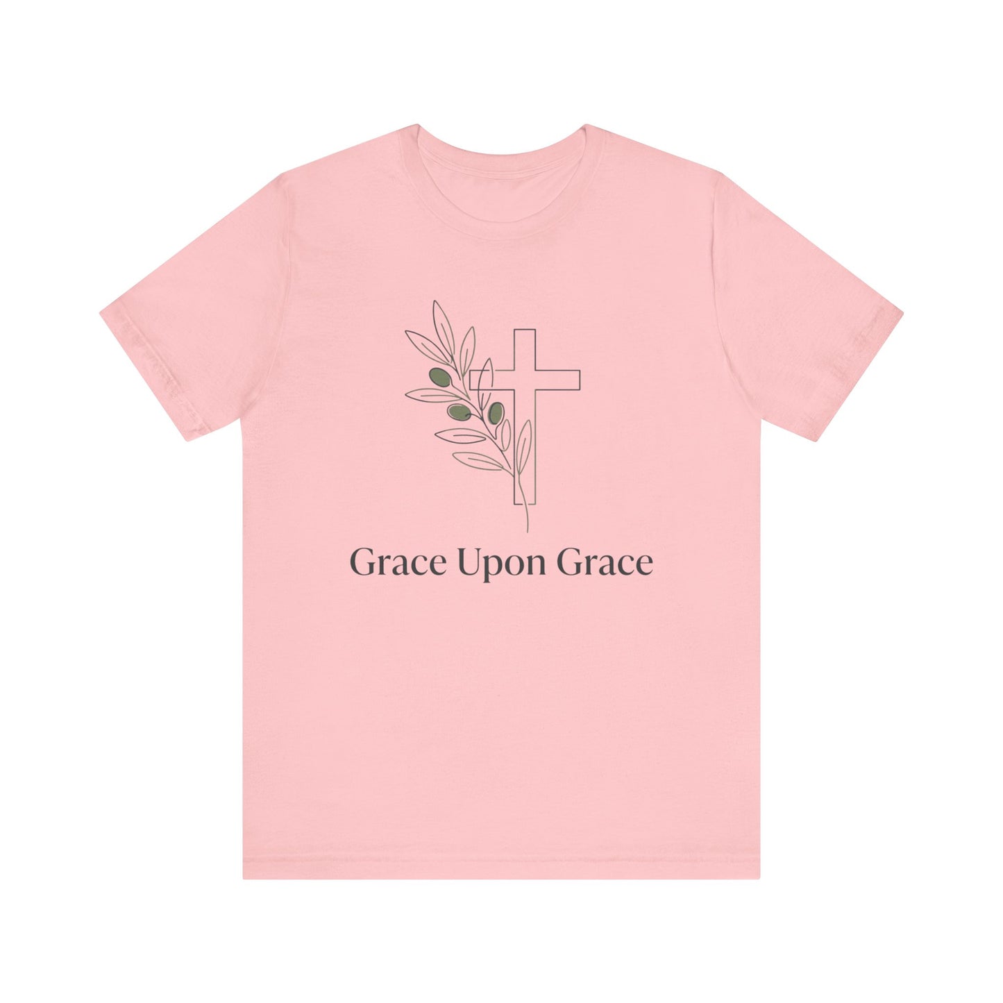 Grace Upon Grace Cross T-Shirt — Christian Faith Floral Tee
