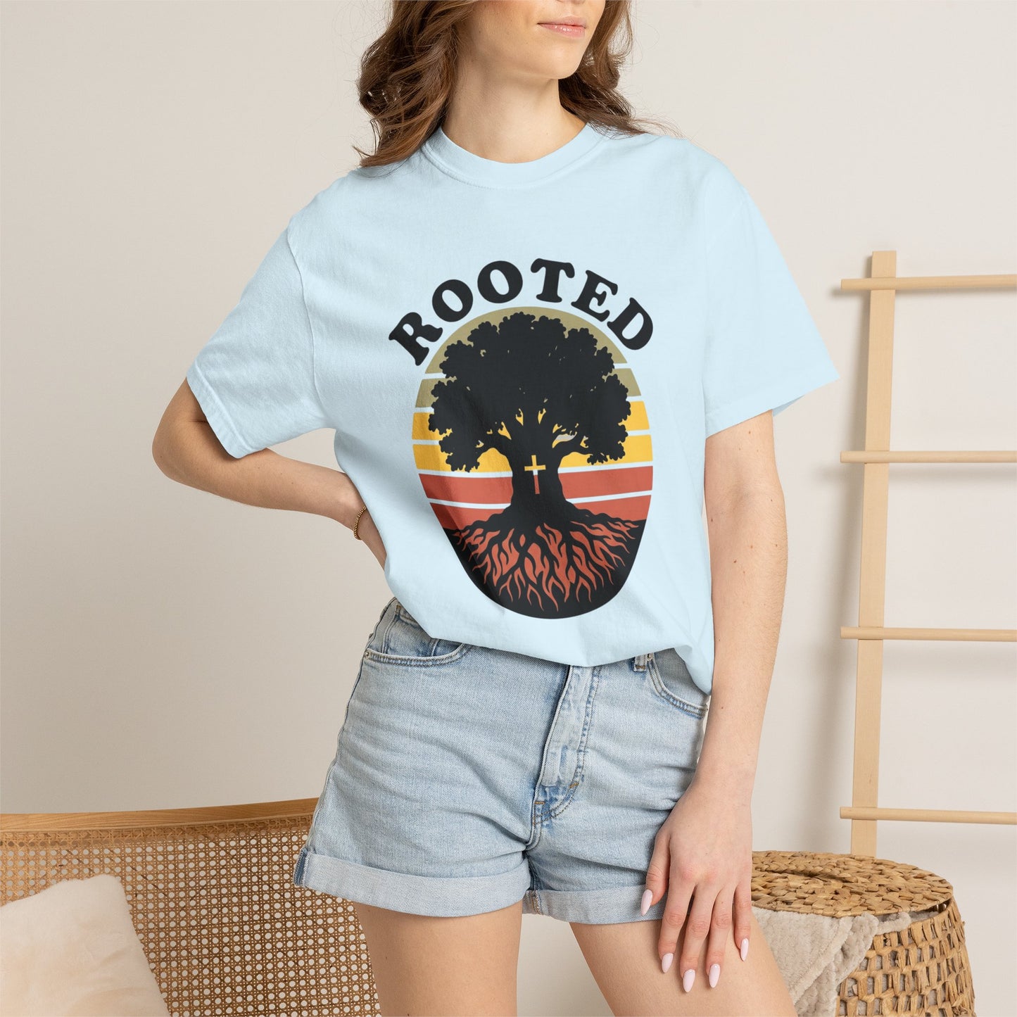 Rooted Tree Retro Sunset T-Shirt