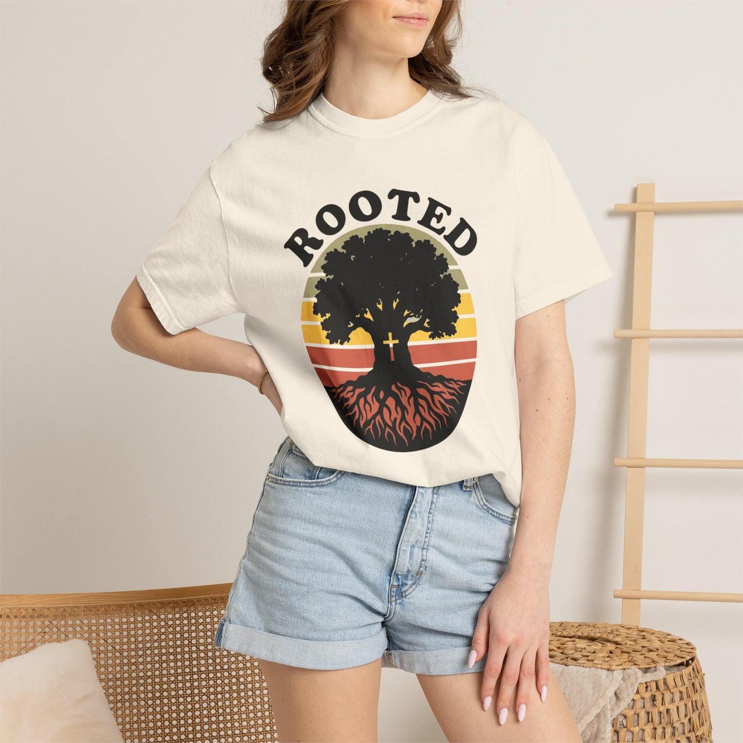 Rooted Tree Retro Sunset T-Shirt
