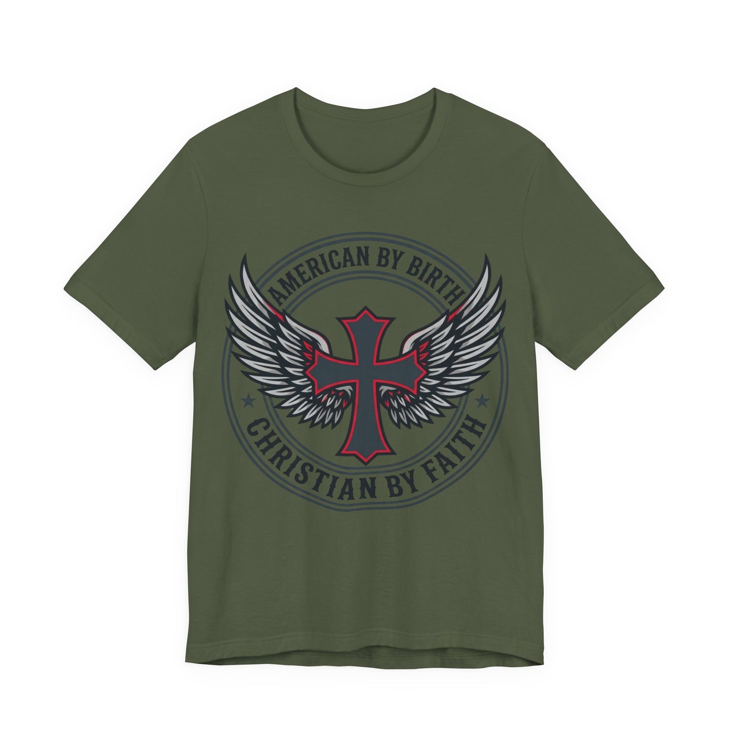Christian by Faith American Flag Cross T-Shirt