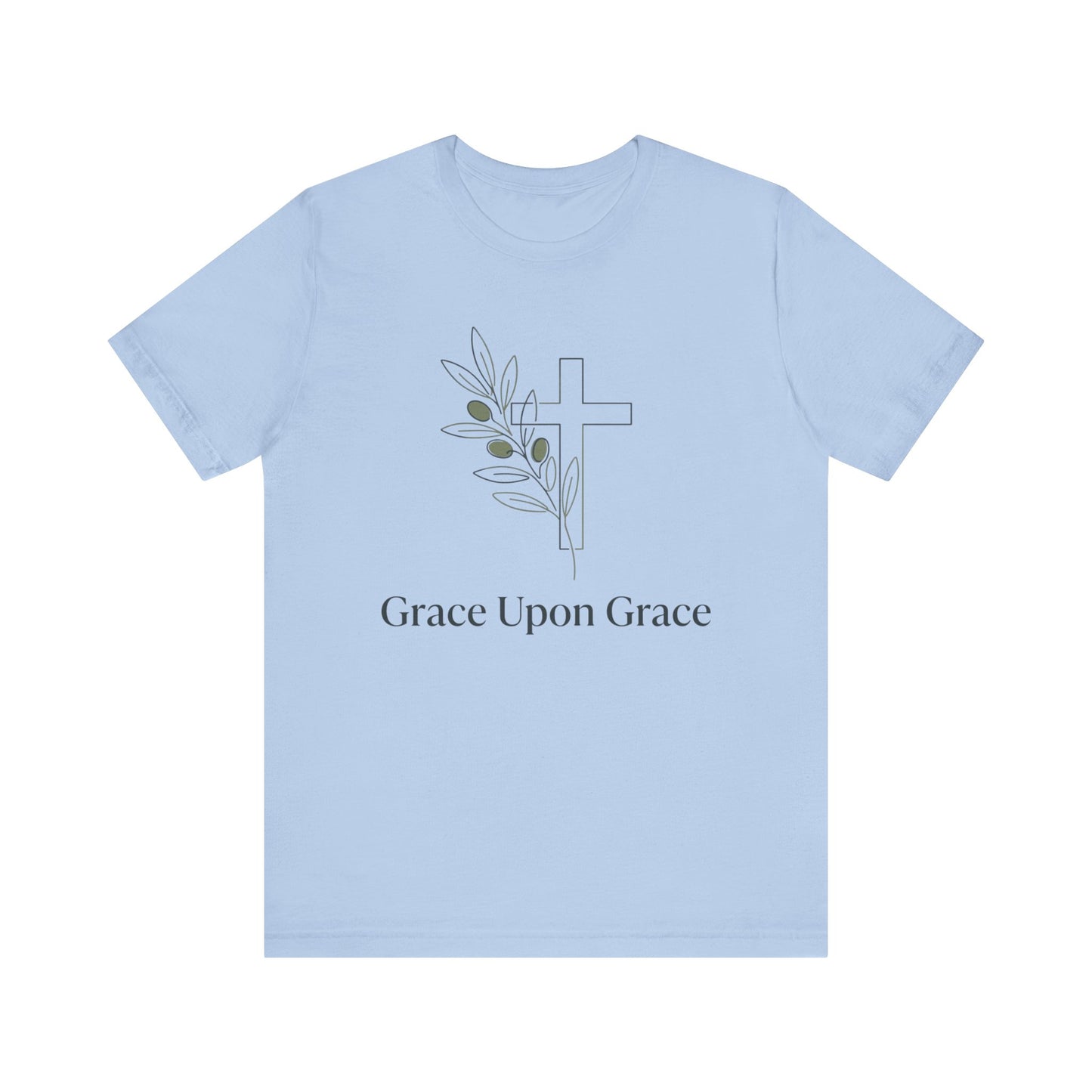 Grace Upon Grace Cross T-Shirt — Christian Faith Floral Tee
